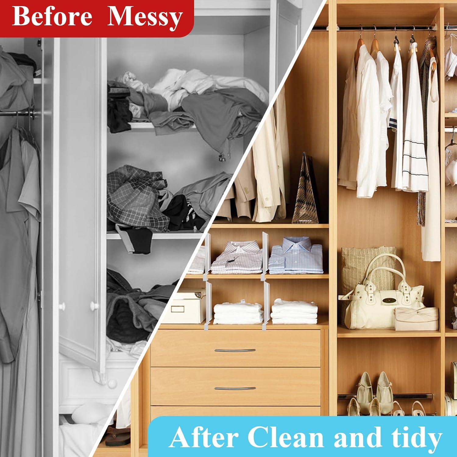 Juego de 8 Divisores de Estante de Metal Fineonly 23.9 cm