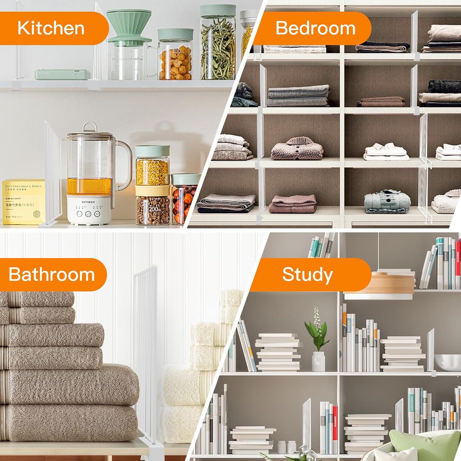 Juego de 8 Divisores de Estante de Metal Fineonly 23.9 cm