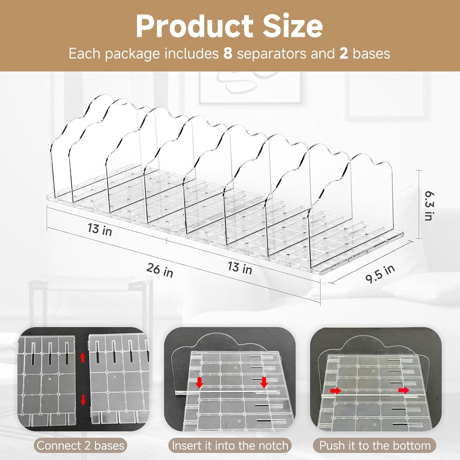 Organizador de Bolsos Acrílico Transparente NAVKONY 8 Paneles