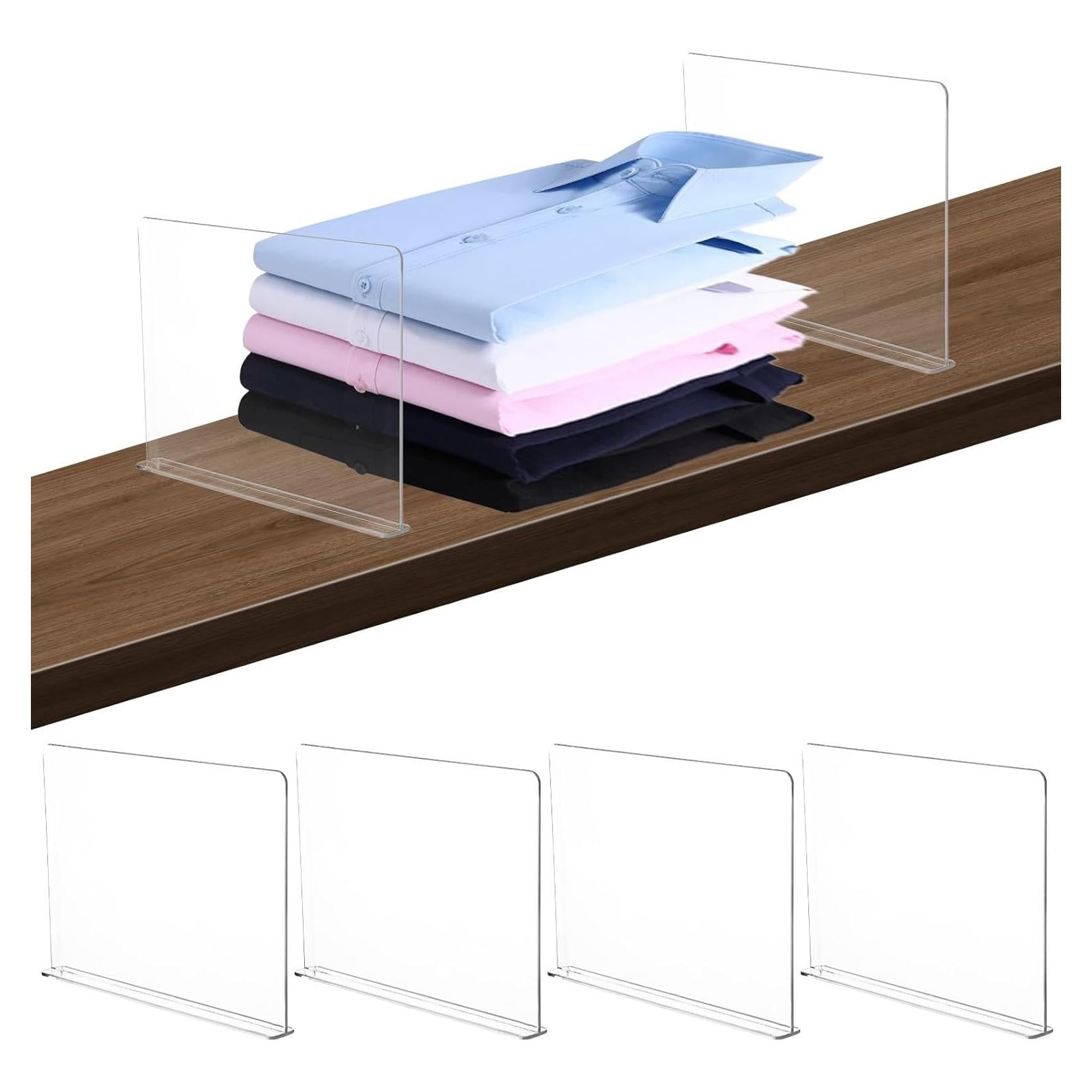 Divisores de Estante Claros AojSup - Paquete de 4, 28x3x20.3 cm