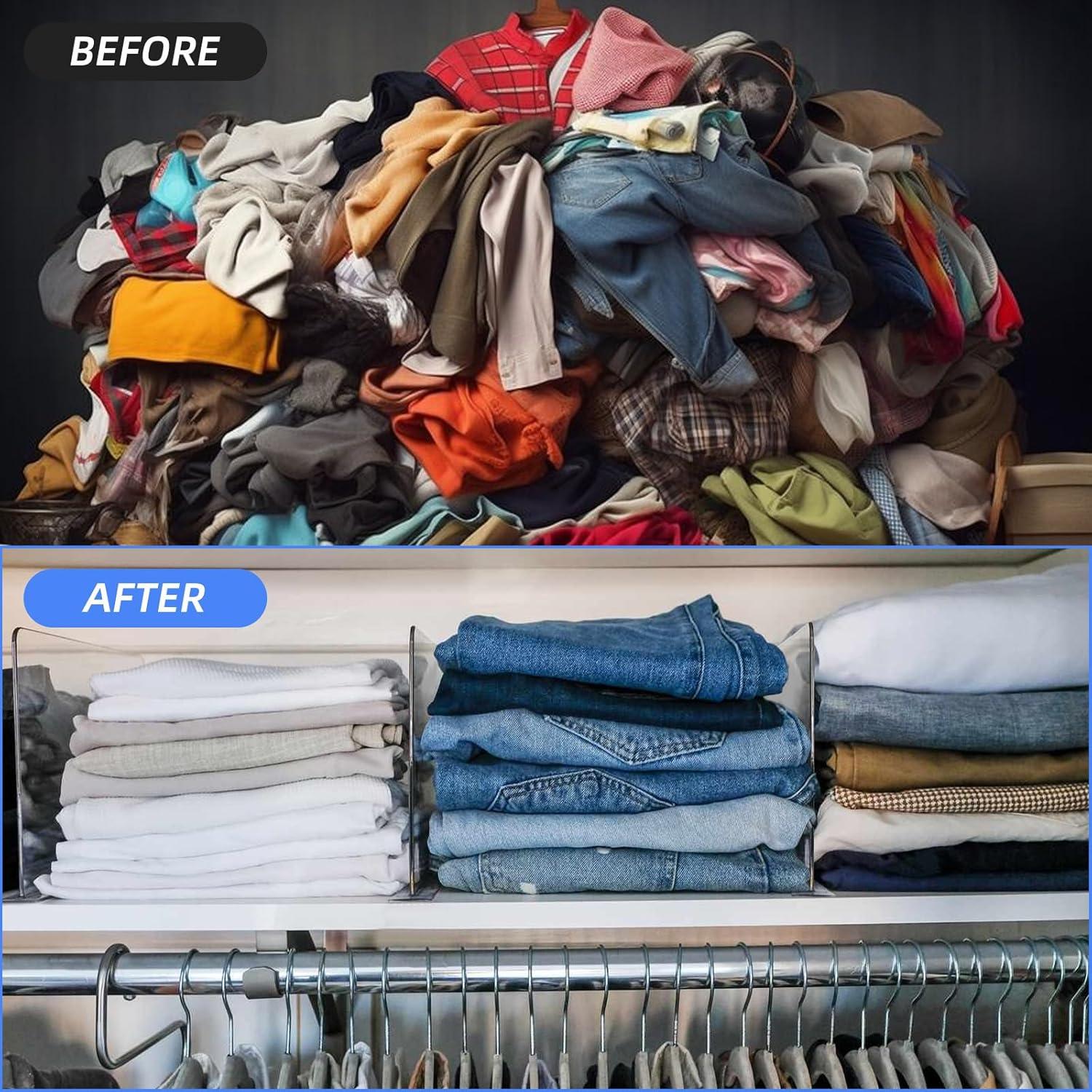 Divisores de Estante Claros AojSup - Paquete de 4, 28x3x20.3 cm