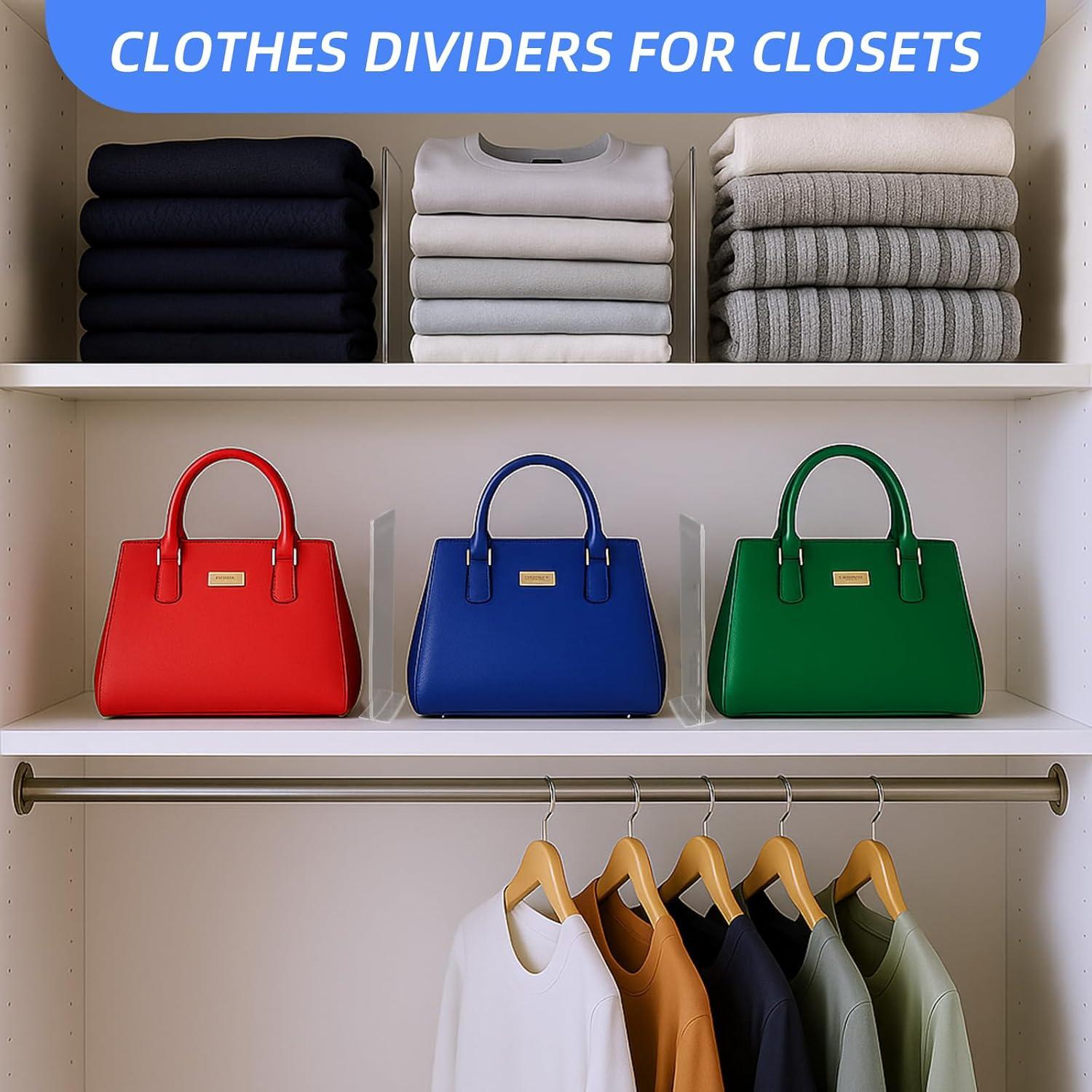 Divisores de Estante Claros AojSup - Paquete de 4, 28x3x20.3 cm