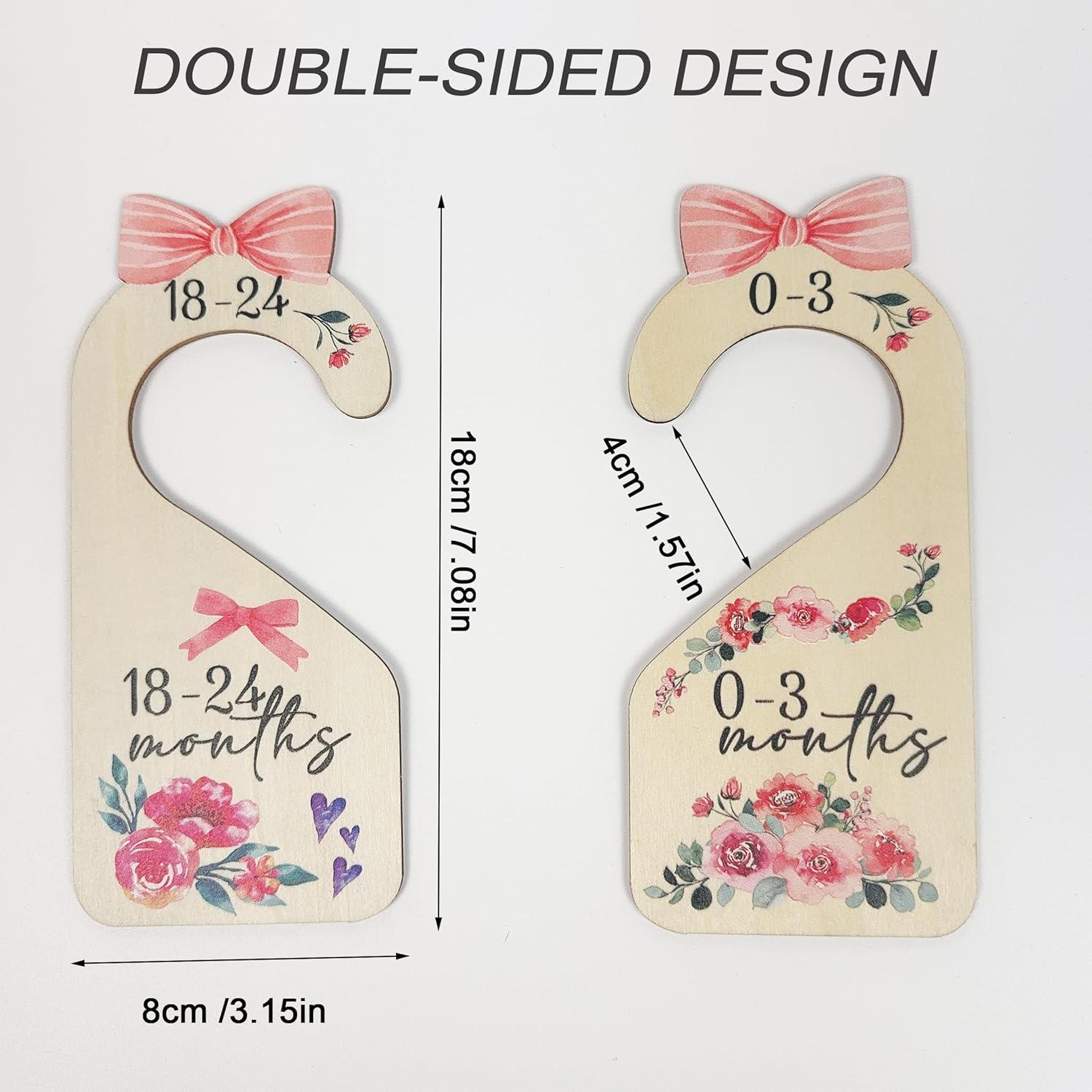 Divisores de Closet para Bebés 8 Piezas Madera Rosa LLUFO