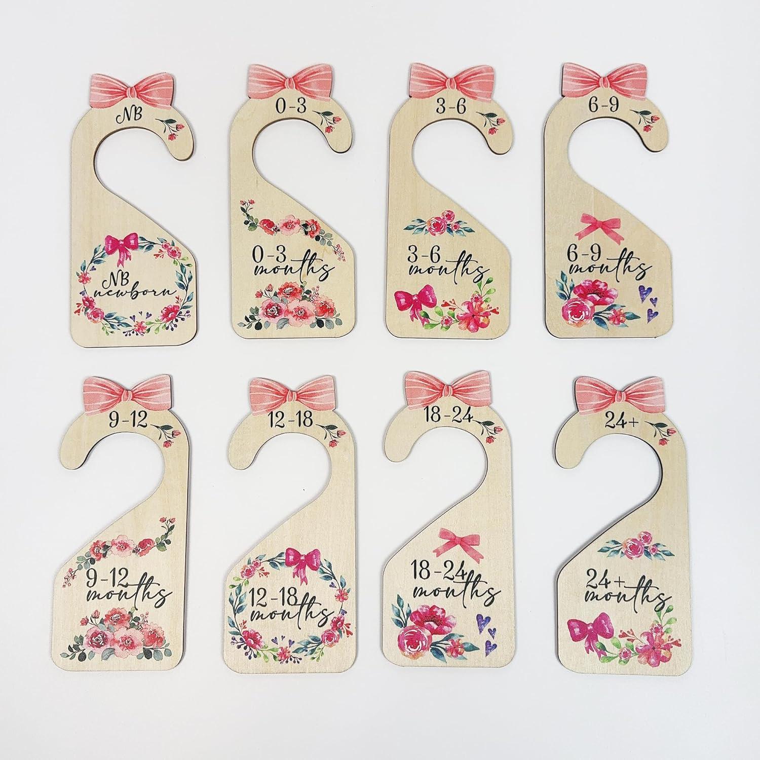 Divisores de Closet para Bebés 8 Piezas Madera Rosa LLUFO