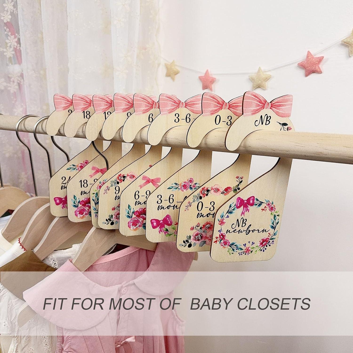 Divisores de Closet para Bebés 8 Piezas Madera Rosa LLUFO