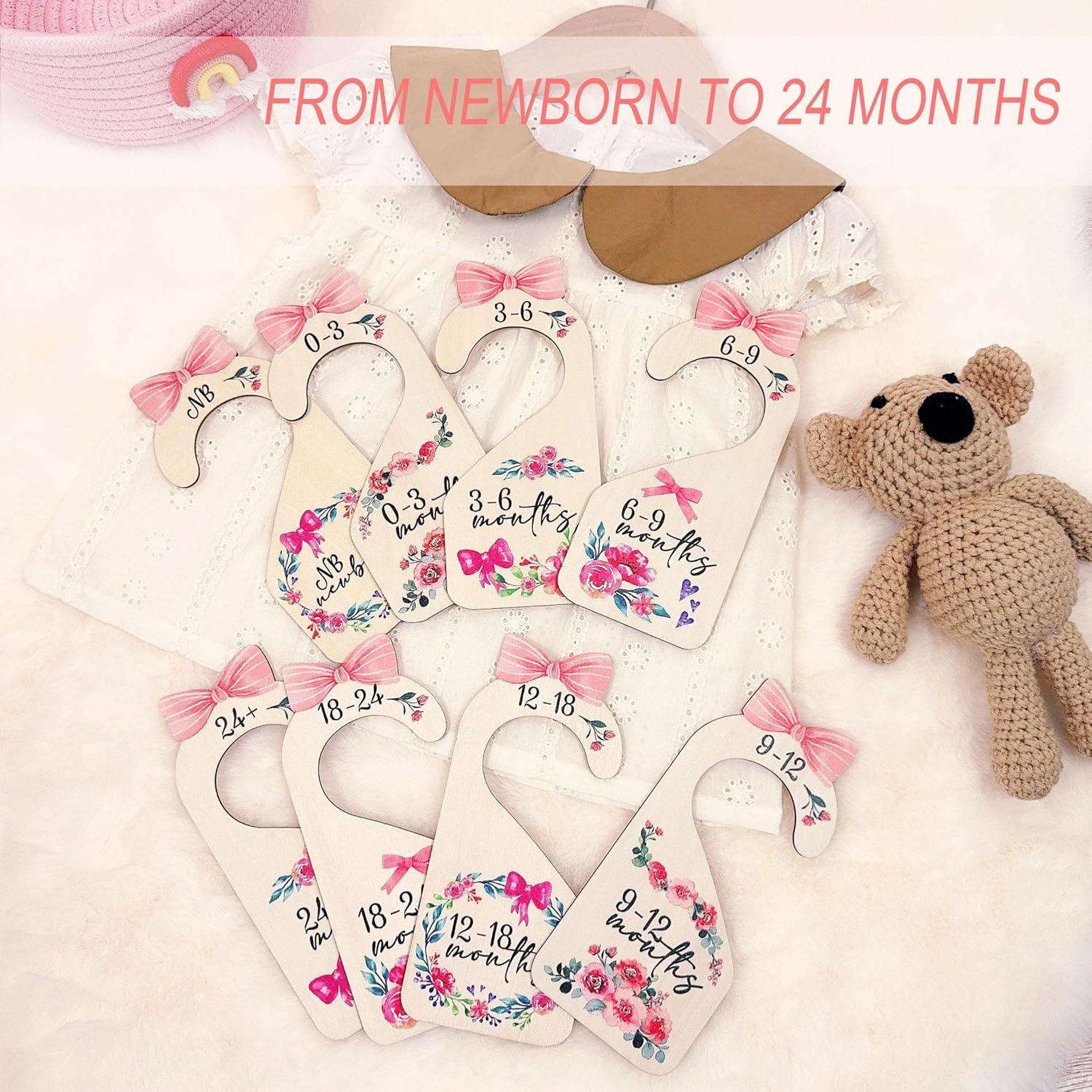 Divisores de Closet para Bebés 8 Piezas Madera Rosa LLUFO