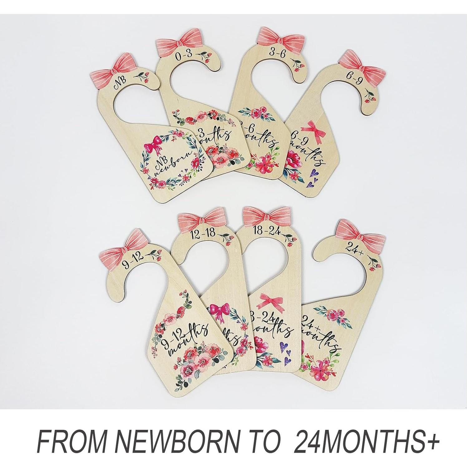 Divisores de Closet para Bebés 8 Piezas Madera Rosa LLUFO