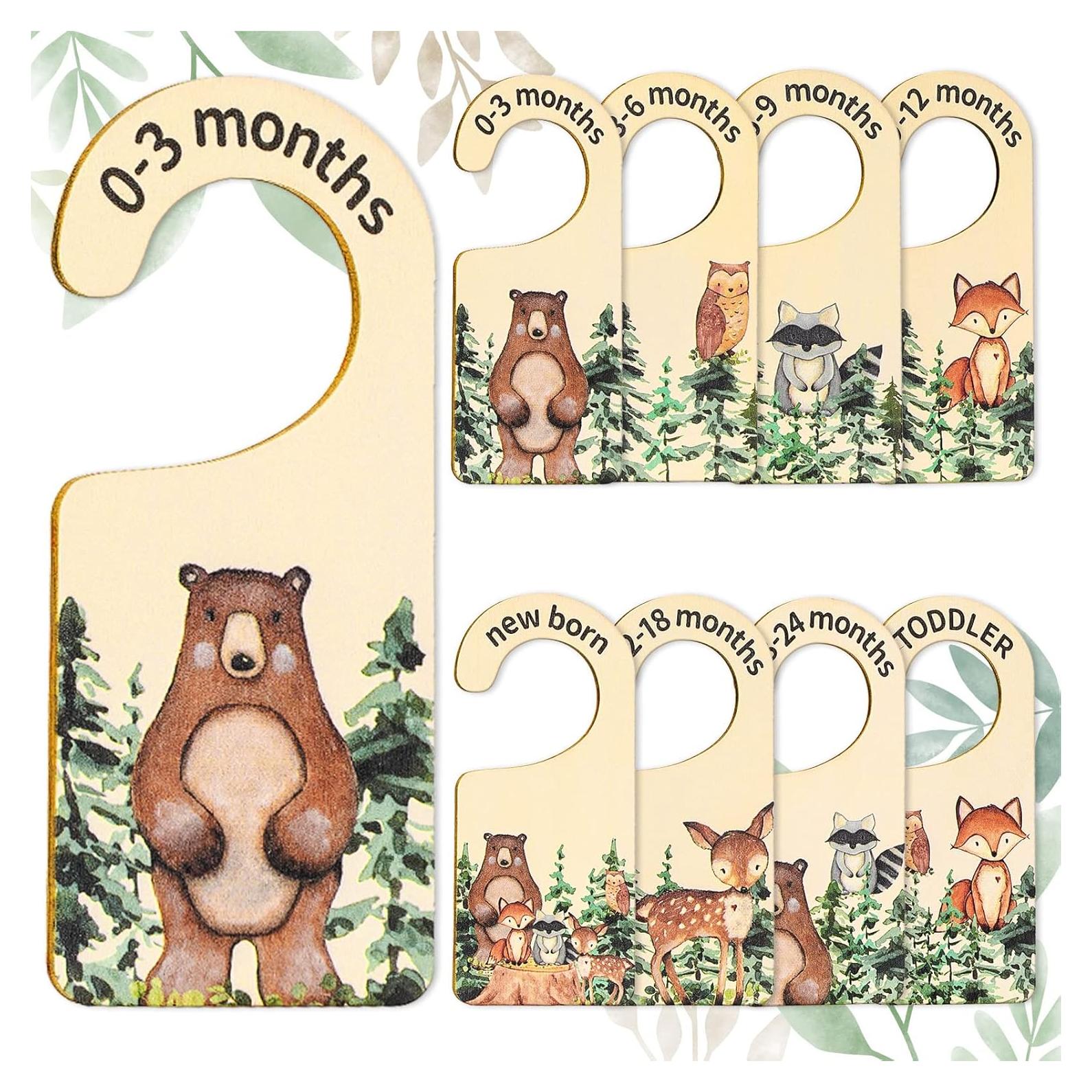 Divisores de Armario para Bebés Whaline - 8 Piezas Madera Bosque