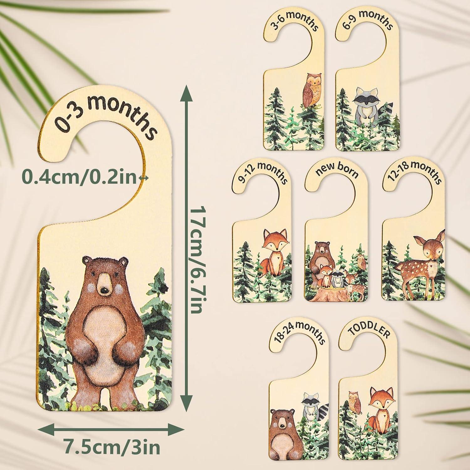 Divisores de Armario para Bebés Whaline - 8 Piezas Madera Bosque