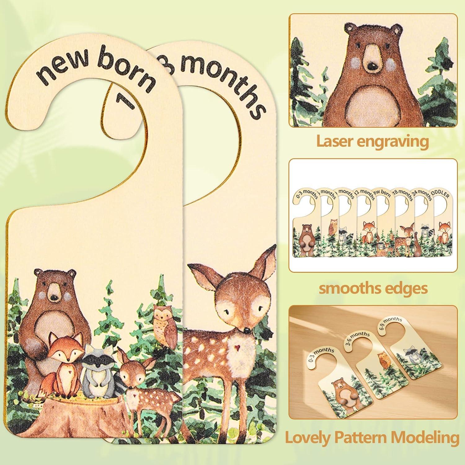 Divisores de Armario para Bebés Whaline - 8 Piezas Madera Bosque