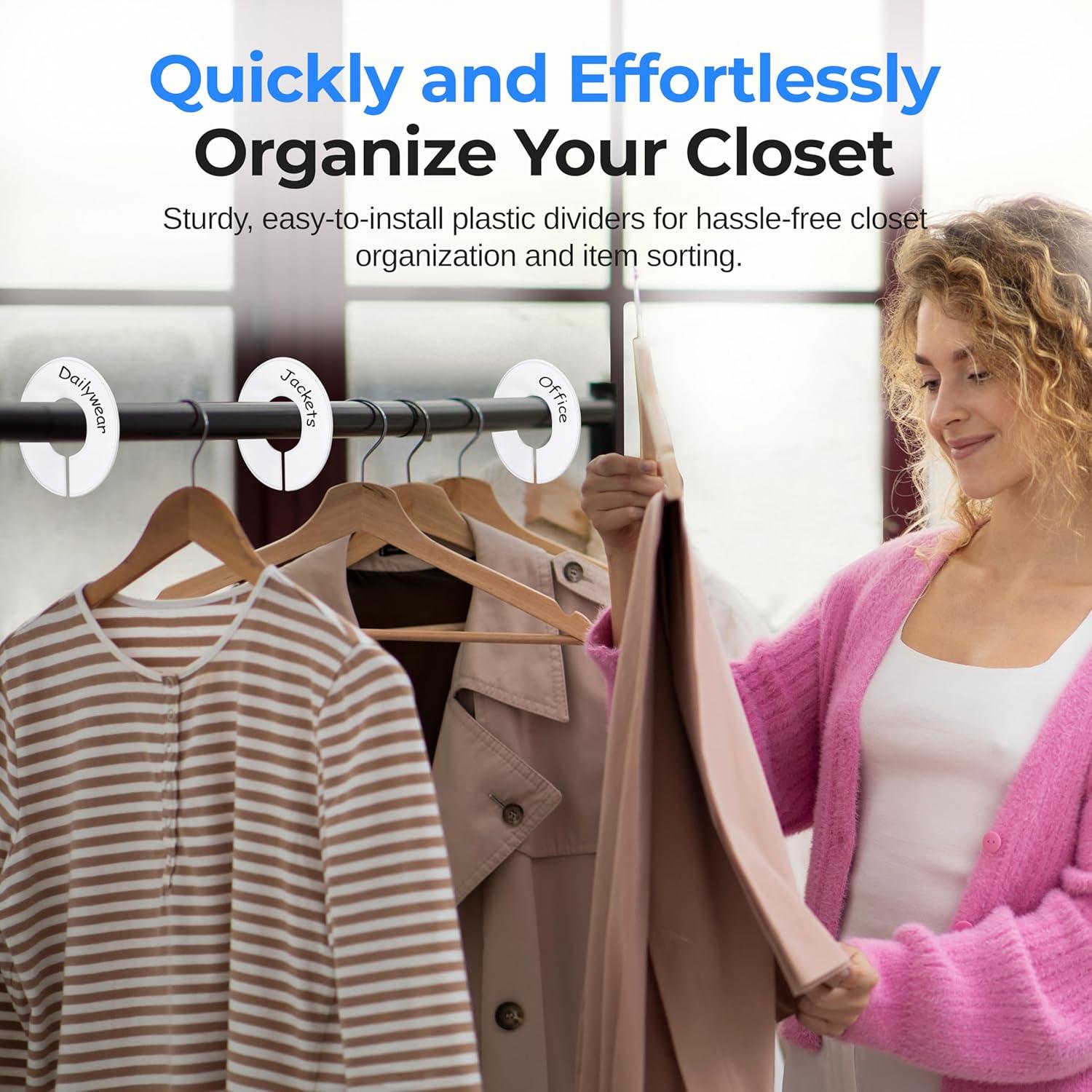 Perchas Redondas de Plástico Blanco SereneLife - 10 Piezas