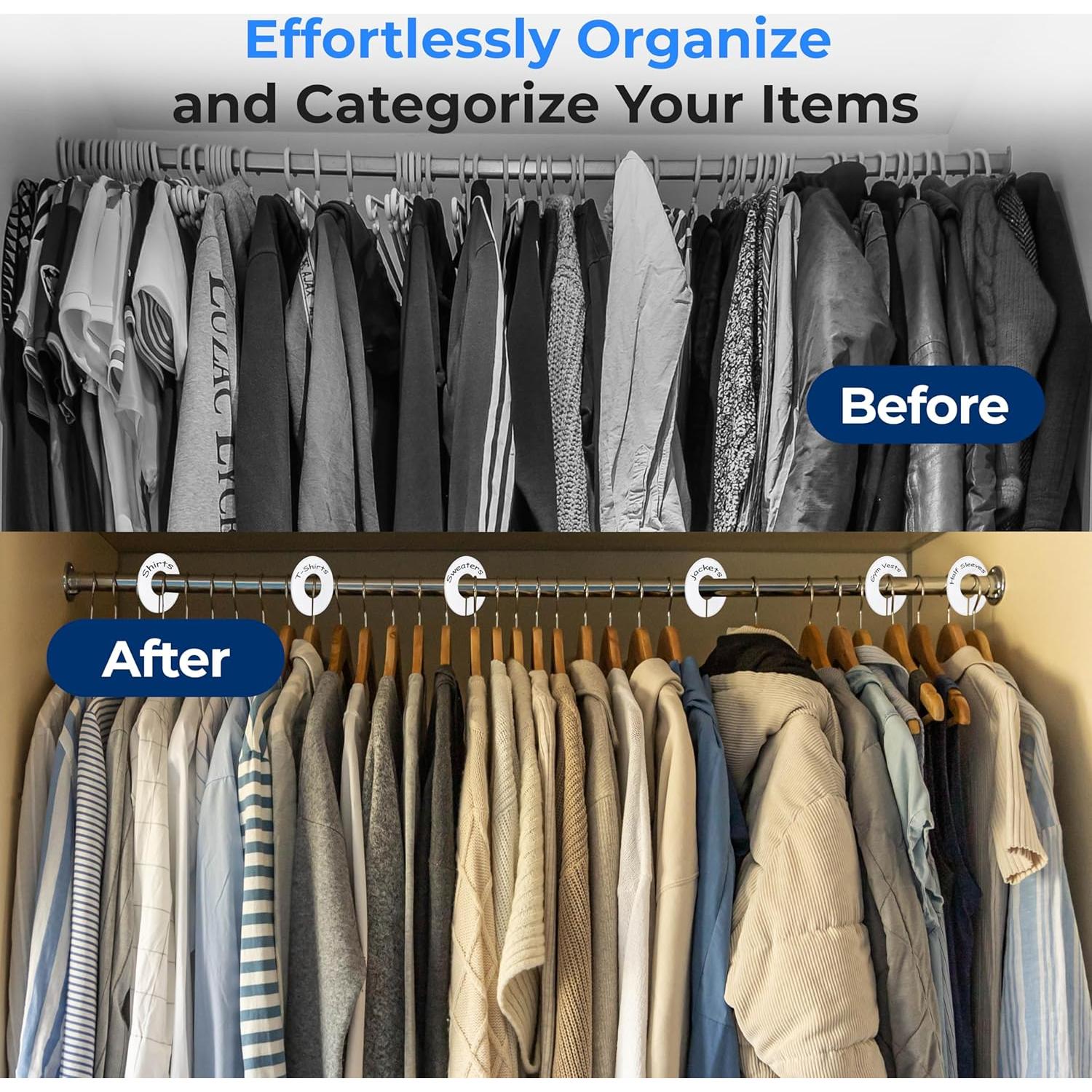 Perchas Redondas de Plástico Blanco SereneLife - 10 Piezas