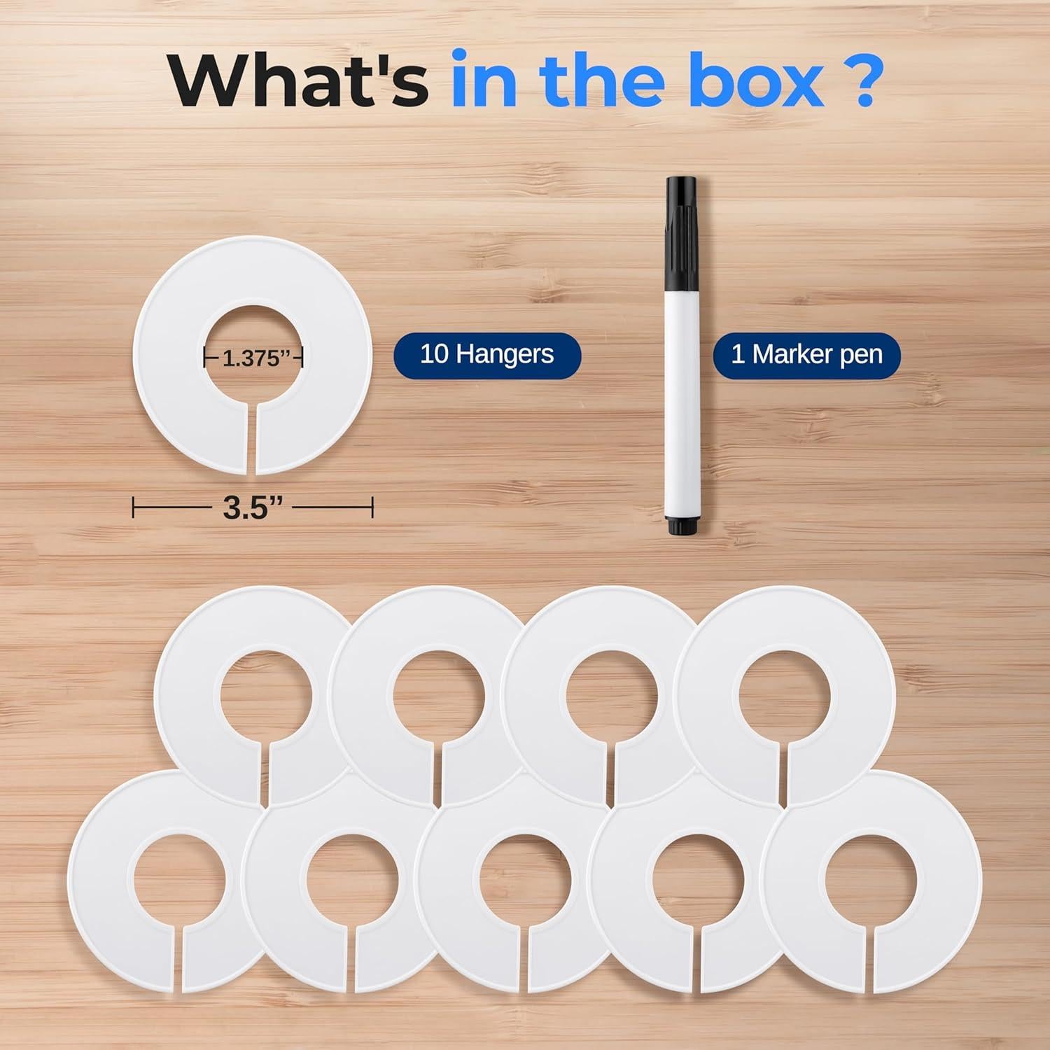 Perchas Redondas de Plástico Blanco SereneLife - 10 Piezas