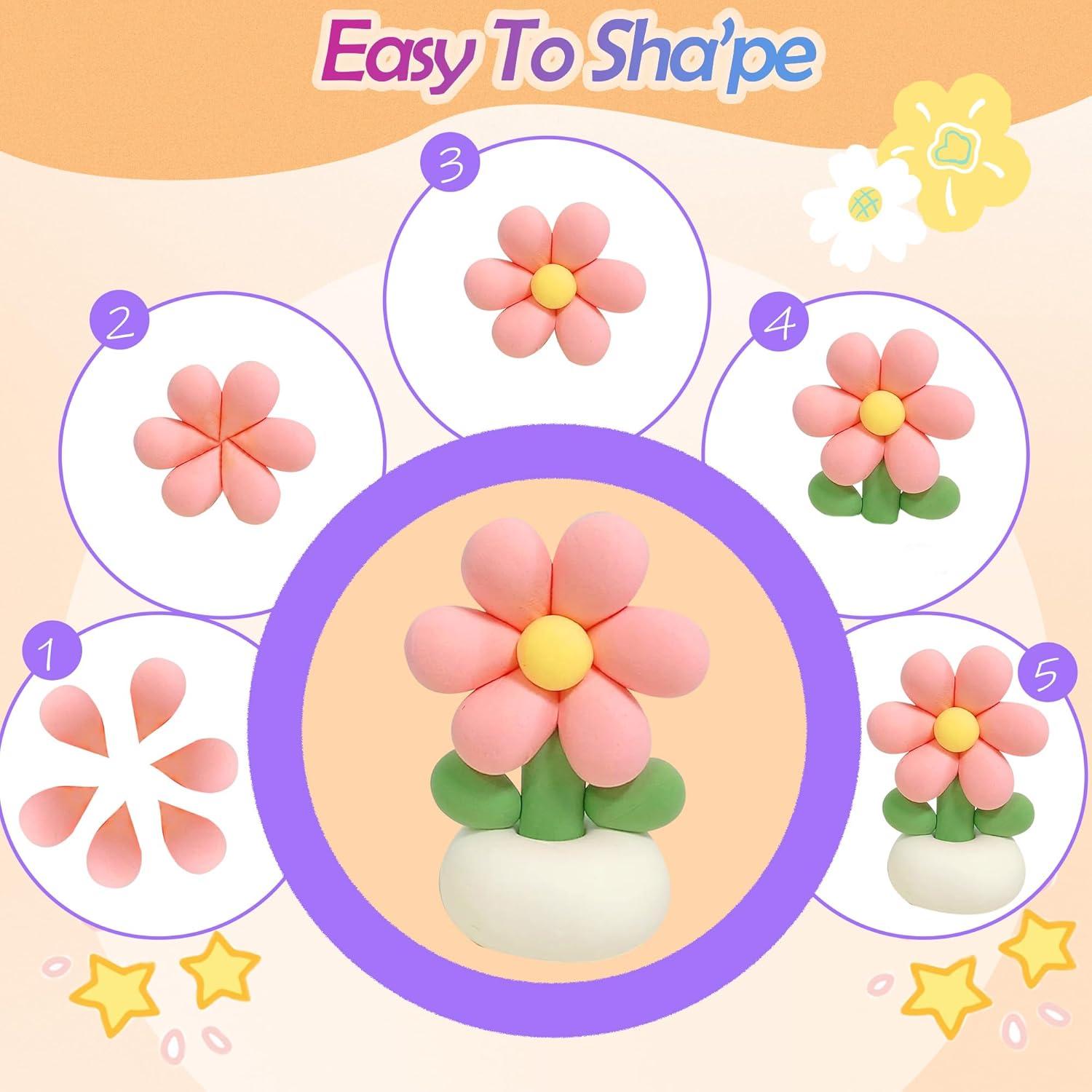 Kit de Arcilla Secada al Aire TOGM 51 Colores para Niños