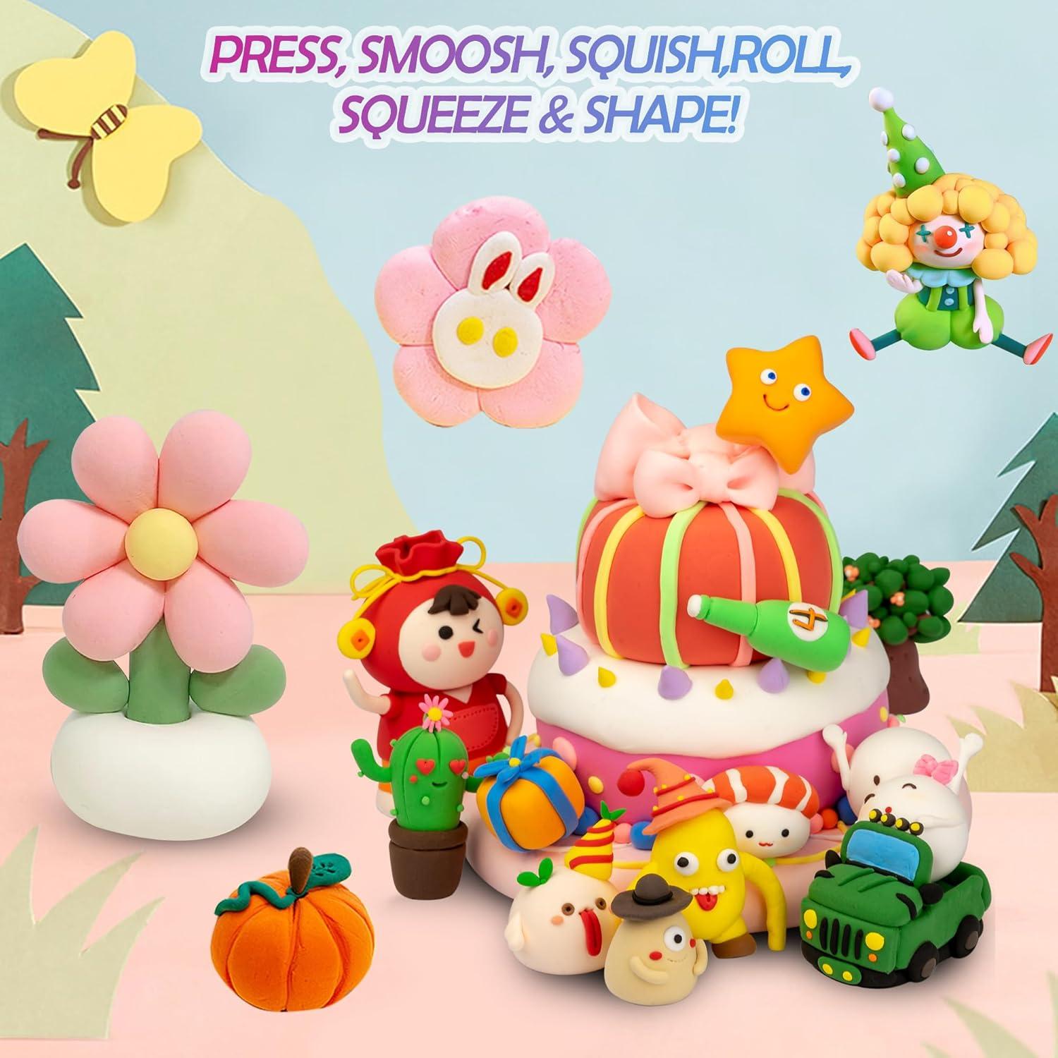 Kit de Arcilla Secada al Aire TOGM 51 Colores para Niños