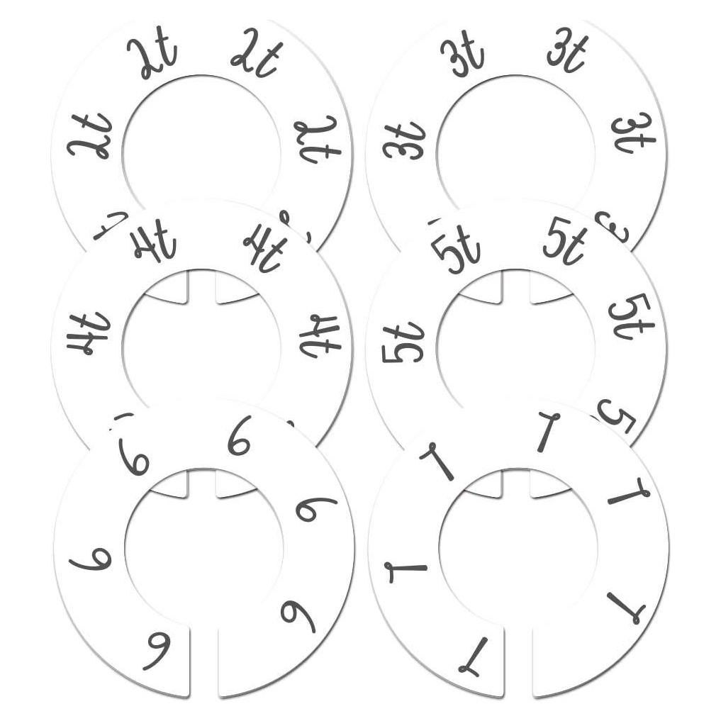 Divisores de Ropa para Armario Niños Set de 6 Blanco 3.81 cm