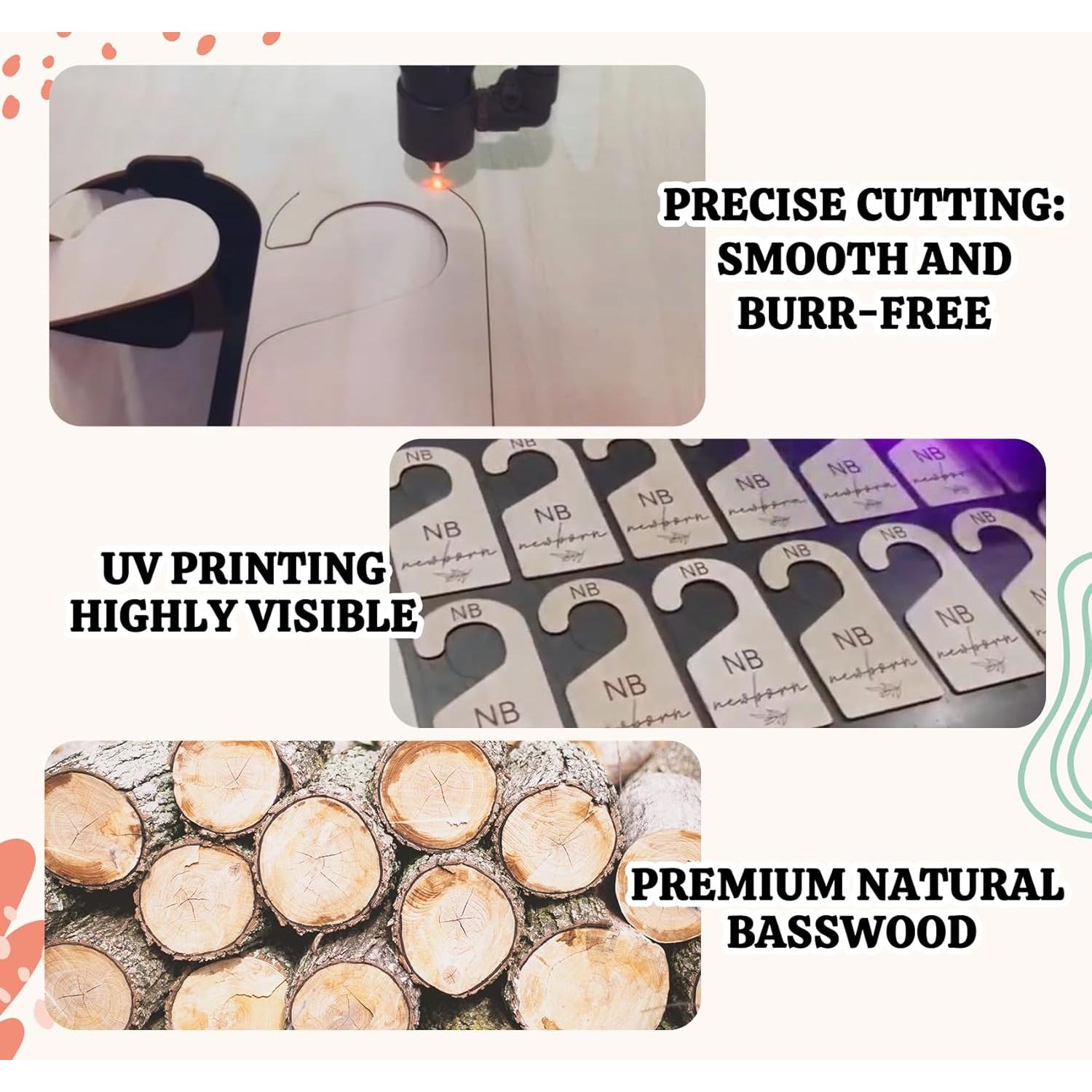 Divisores de Armario para Bebés HOUISM - 7 Piezas Madera Natural