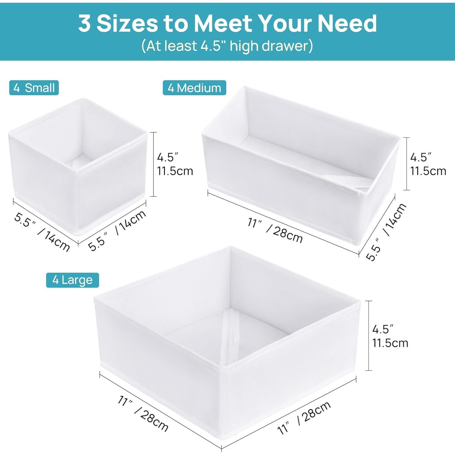 Organizador de Ropa para Bebés Vtopmart 12 Piezas Tela Plegable