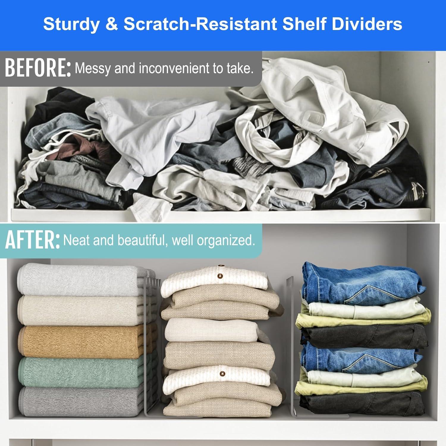 Divisores de Estante OKPOW Acrílico Claro 25.4x30.5cm 4 Piezas