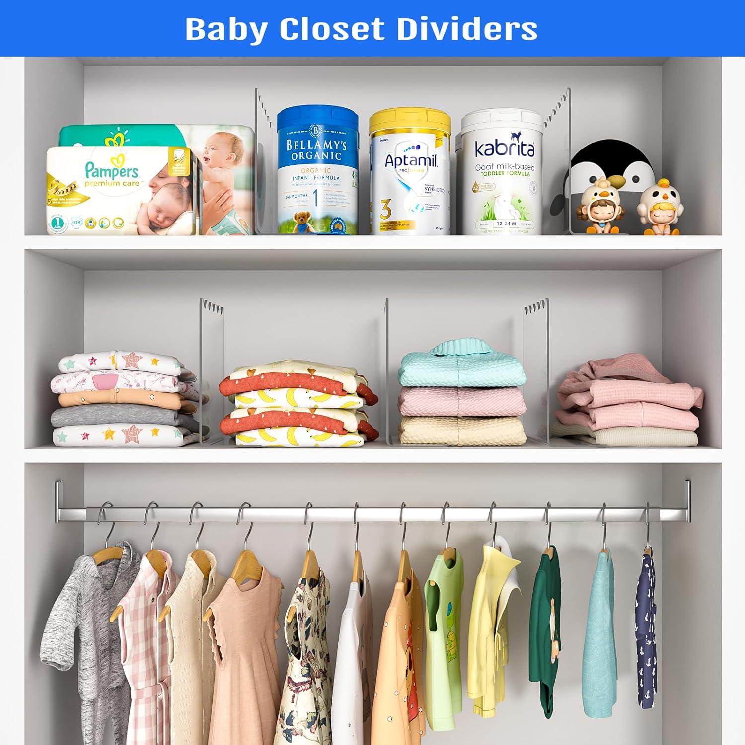 Divisores de Estante OKPOW Acrílico Claro 25.4x30.5cm 4 Piezas