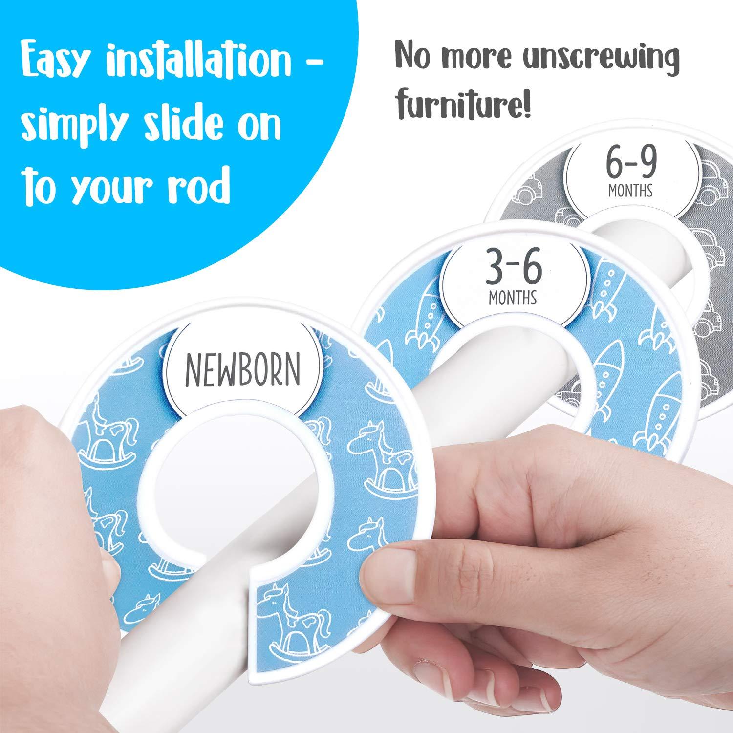 Divisores de Armario para Bebé Elle con Amor - Set de 8 Azul