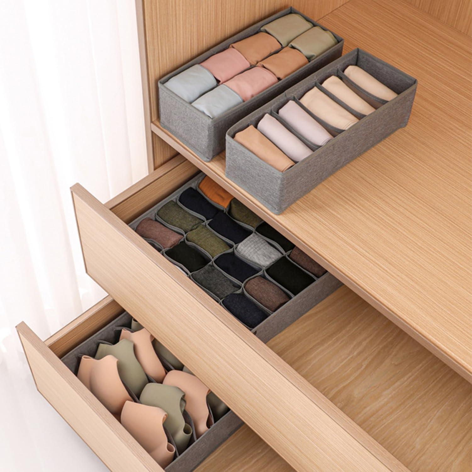 Organizador de Cajones Bazasa 8 Piezas Plegable Gris