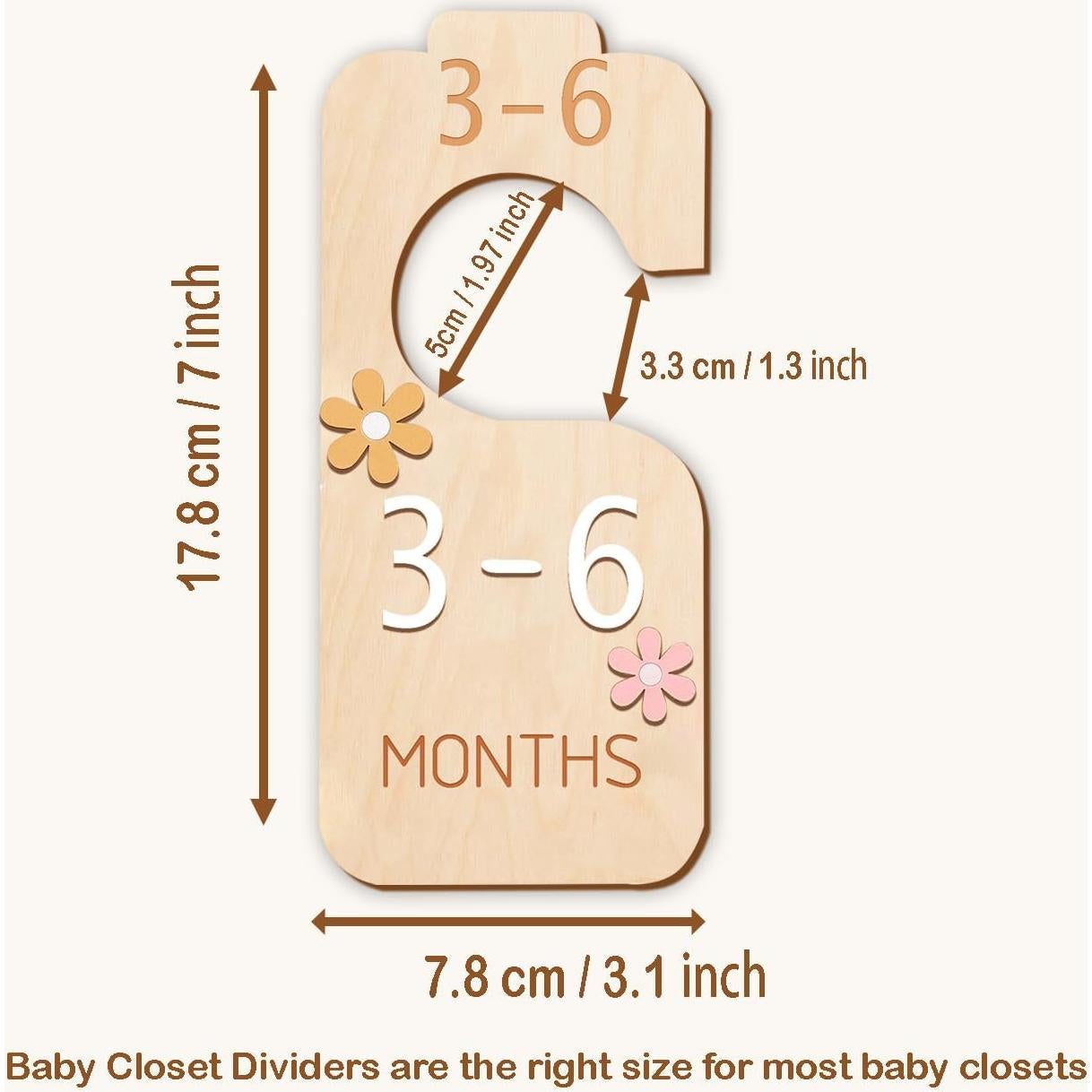 Divisor de Armario para Bebés eoscasely - Madera Natural 3D