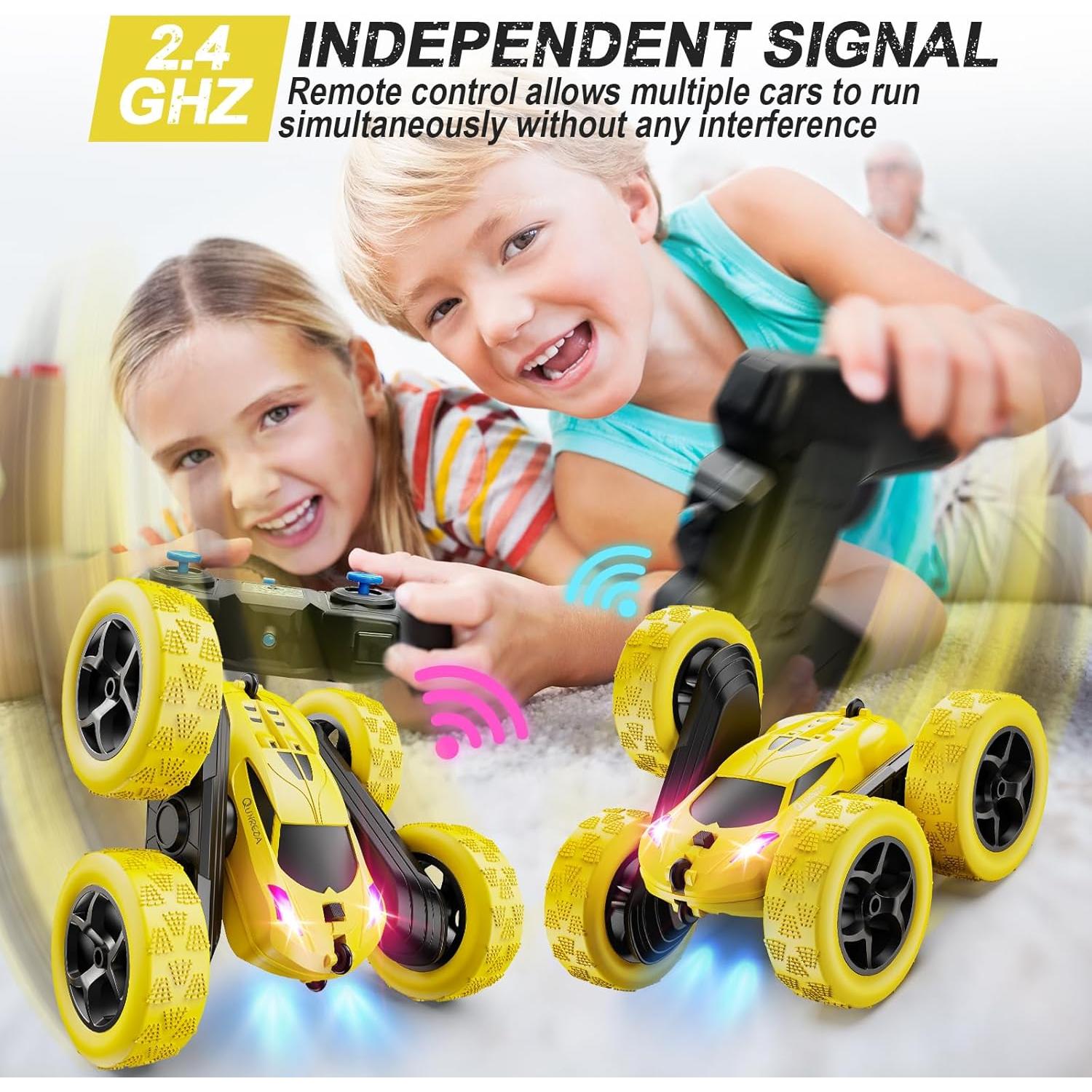 Coche RC QUNREDA Amarillo Acrobacias 4WD 360° Todo Terreno