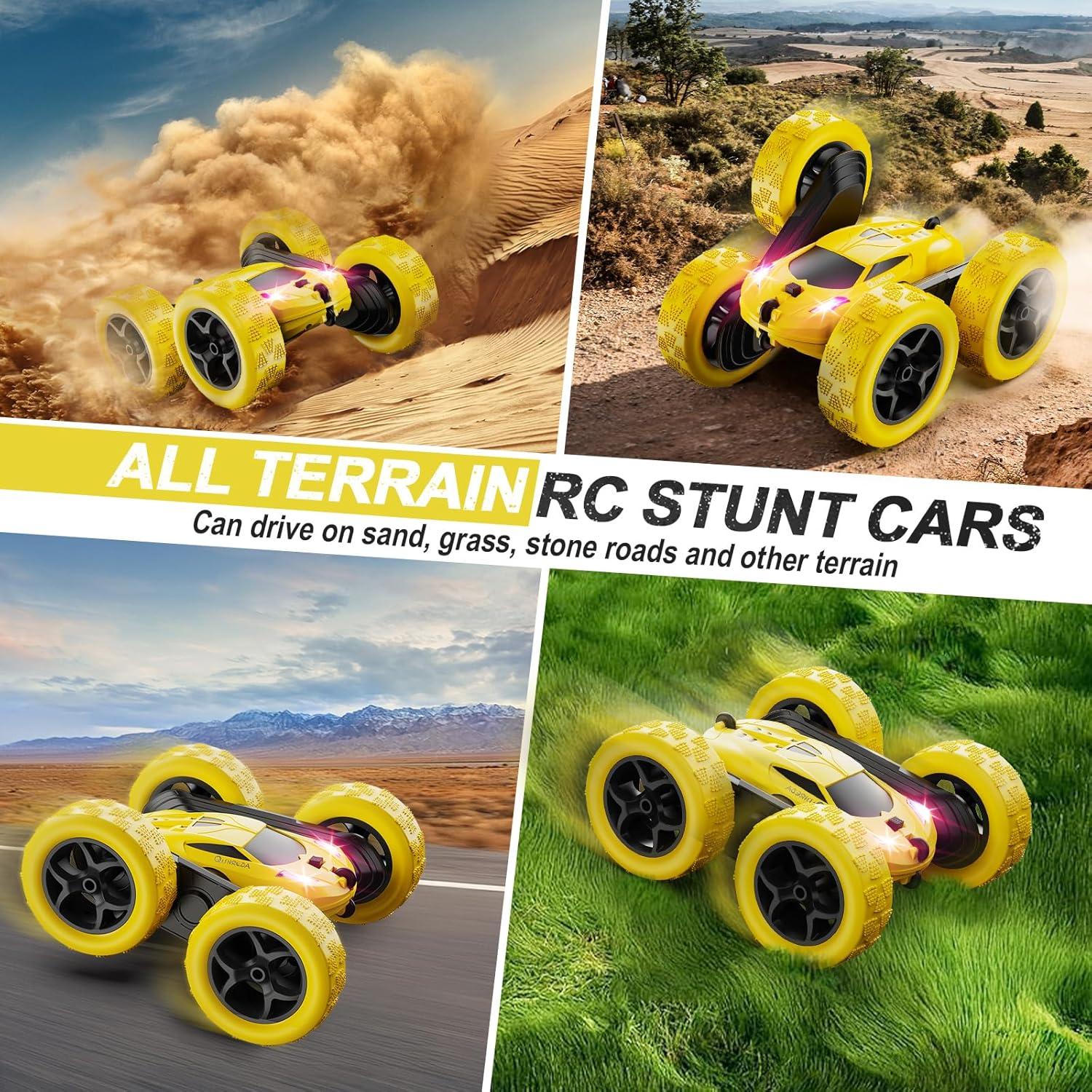 Coche RC QUNREDA Amarillo Acrobacias 4WD 360° Todo Terreno