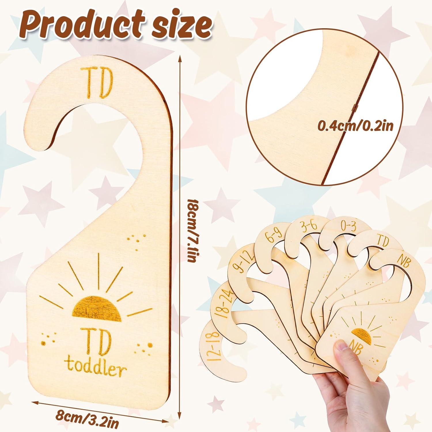 Divisores de Armario para Bebé Whaline 8 Piezas Madera Boho