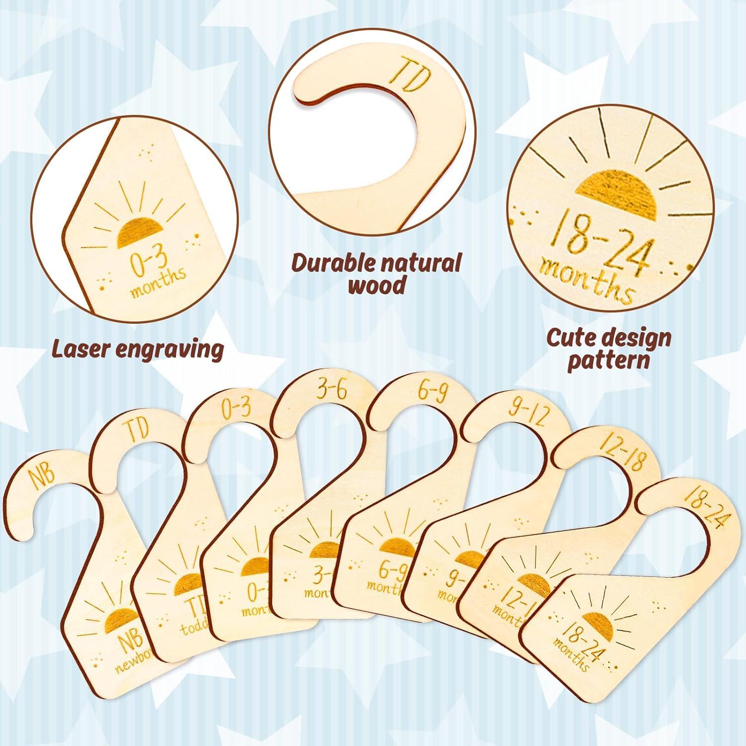 Divisores de Armario para Bebé Whaline 8 Piezas Madera Boho