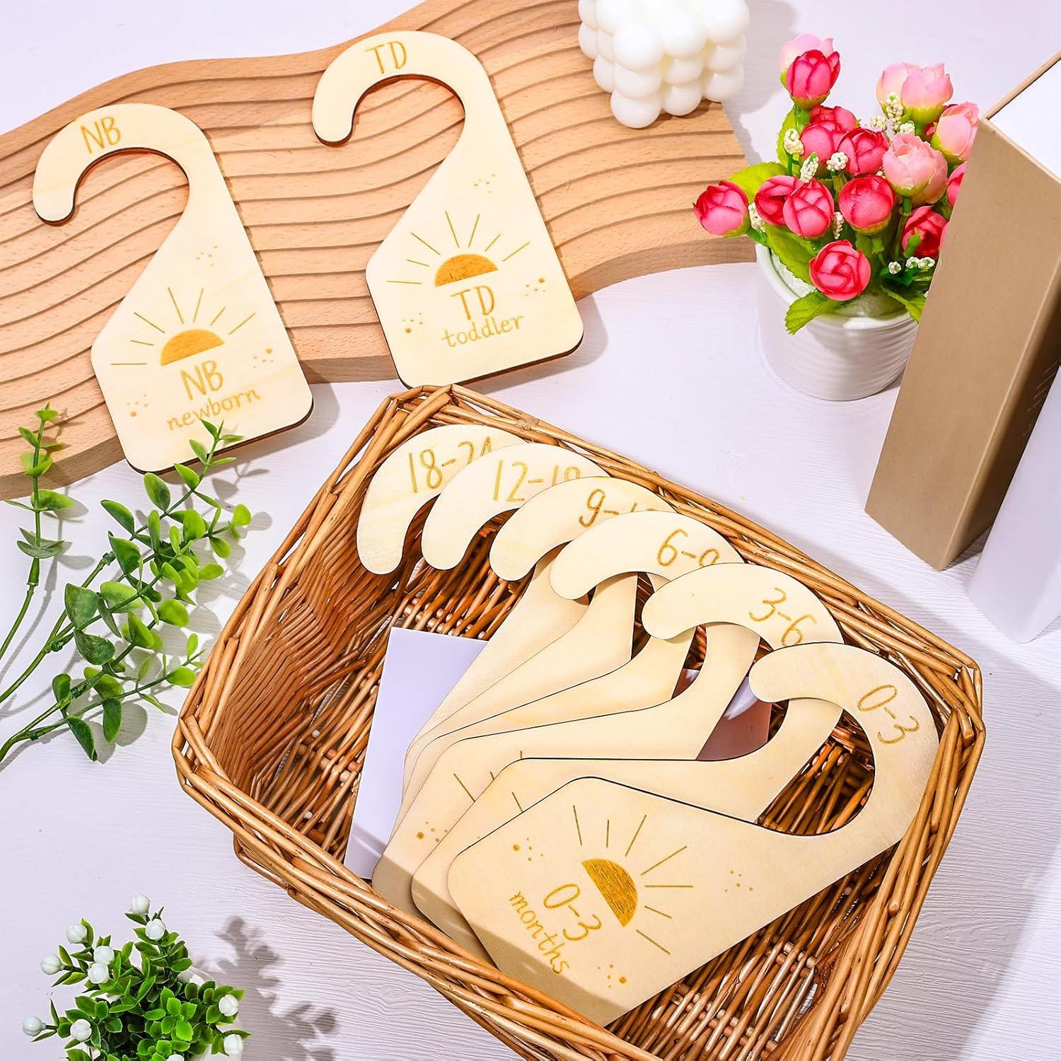 Divisores de Armario para Bebé Whaline 8 Piezas Madera Boho