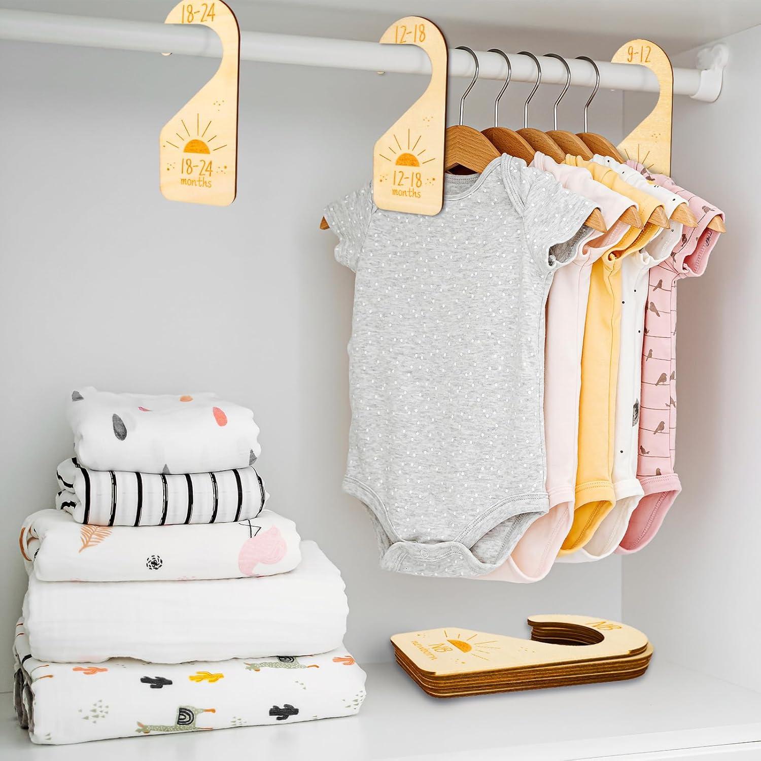 Divisores de Armario para Bebé Whaline 8 Piezas Madera Boho