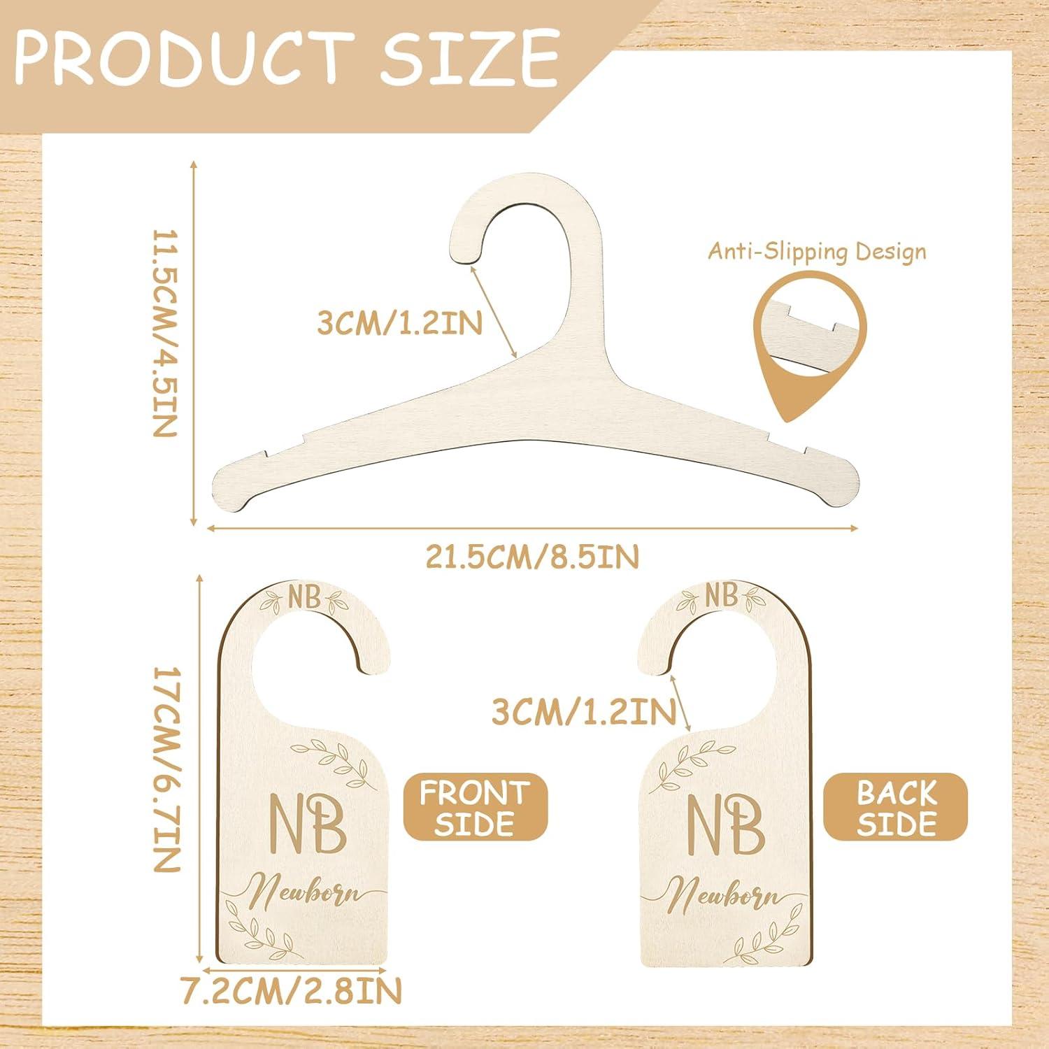 20 Perchas de Madera para Bebés Ovveroche + 7 Divisores