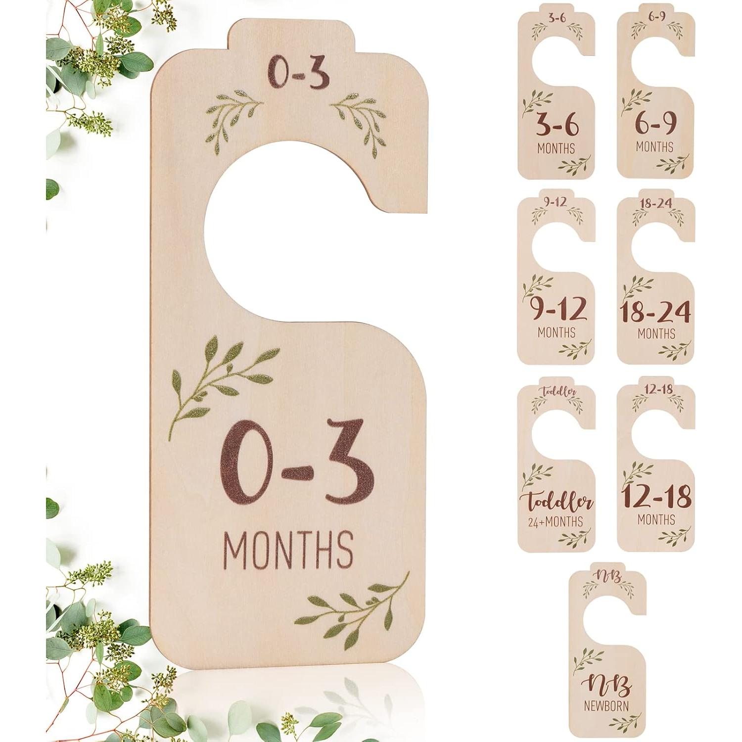 Divisores de Armario para Bebés GIFTACITY - 8 Organizadores de Madera