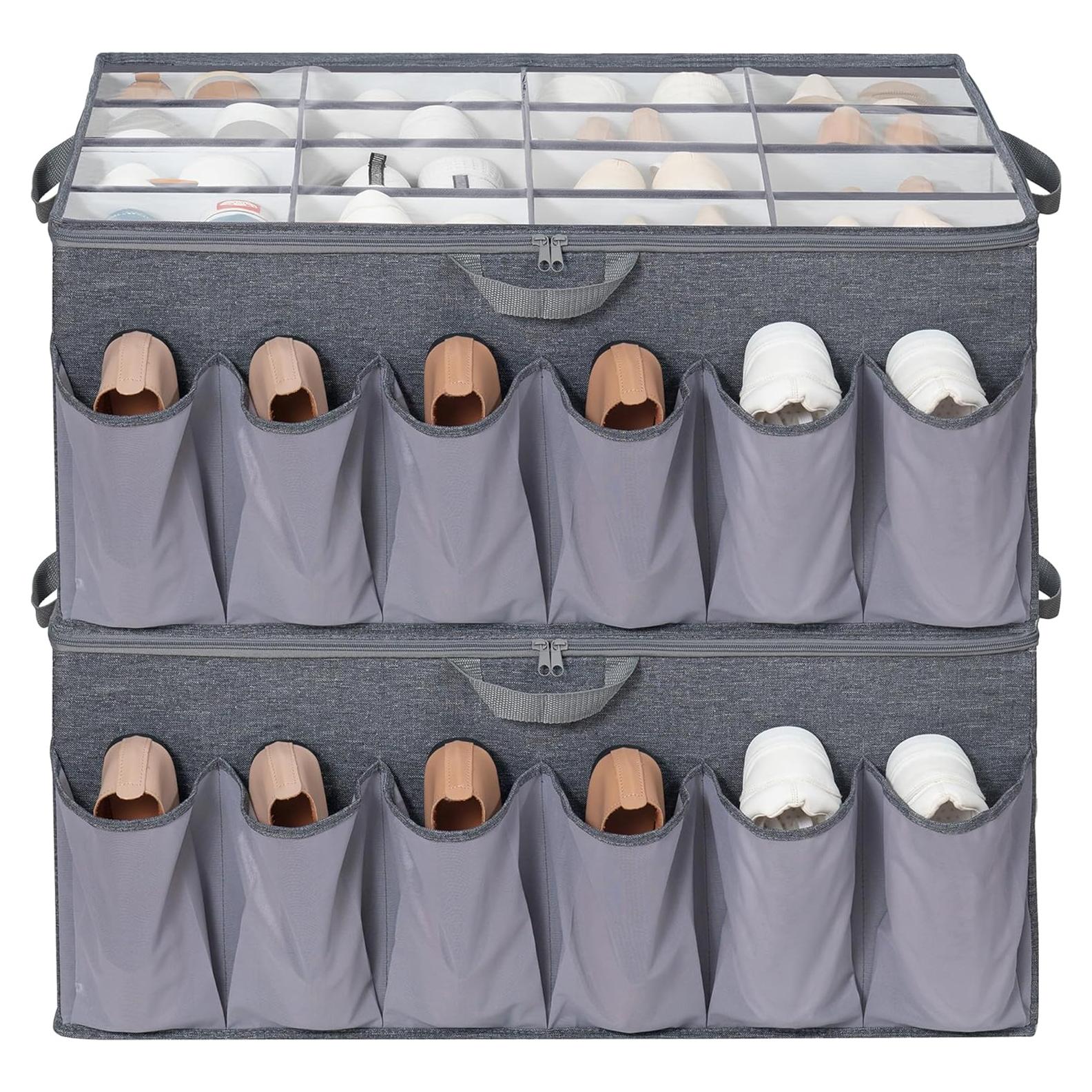 Organizador de Zapatos STORAGEIDEAS 2-Pack Gris 16+12 Pares