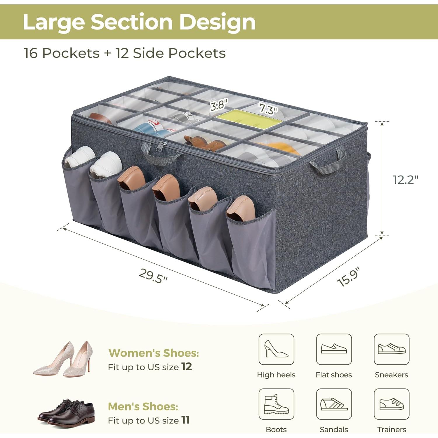 Organizador de Zapatos STORAGEIDEAS 2-Pack Gris 16+12 Pares