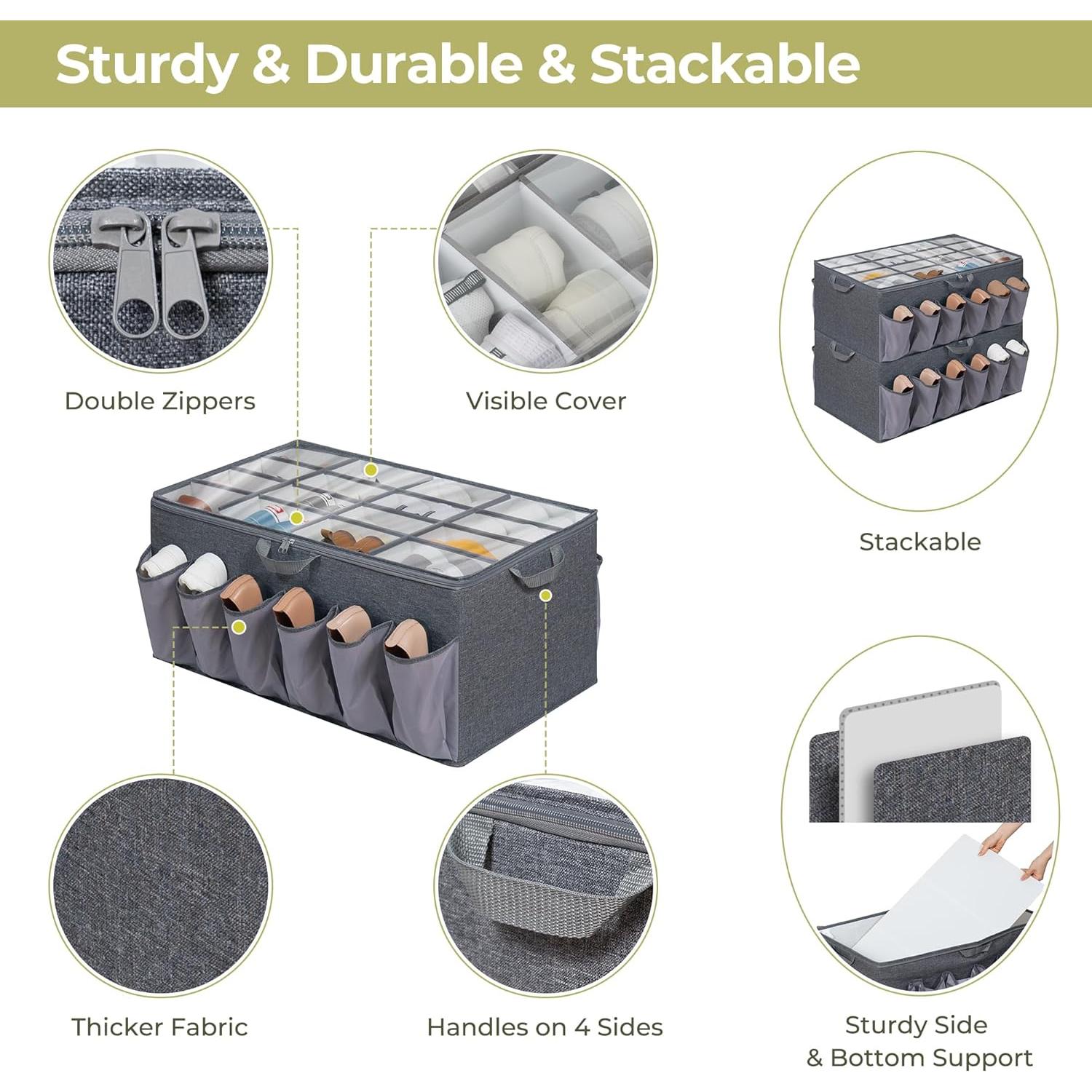 Organizador de Zapatos STORAGEIDEAS 2-Pack Gris 16+12 Pares