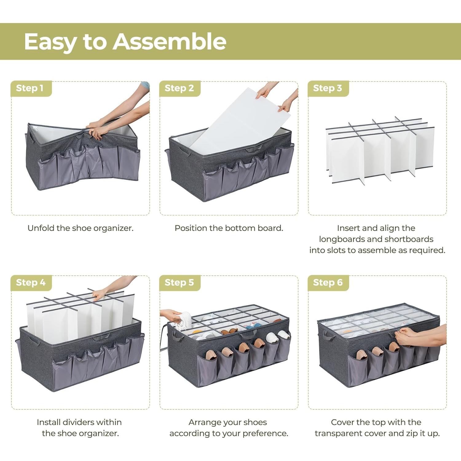 Organizador de Zapatos STORAGEIDEAS 2-Pack Gris 16+12 Pares