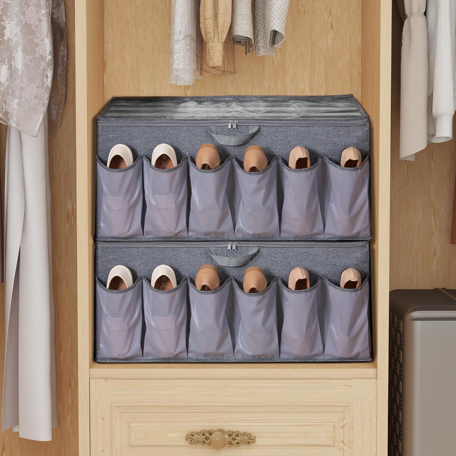 Organizador de Zapatos STORAGEIDEAS 2-Pack Gris 16+12 Pares