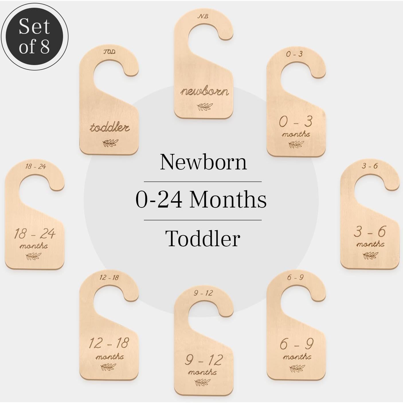 Divisores de Closet para Bebés - Madera Premium - 8 Piezas