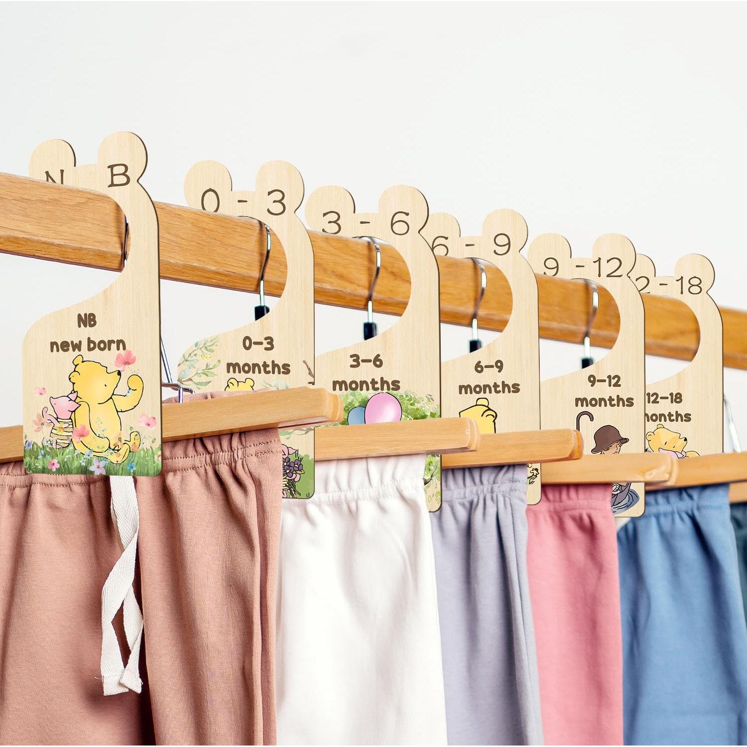 Divisores de Closet de Madera Winnie 8 Pcs para Bebés