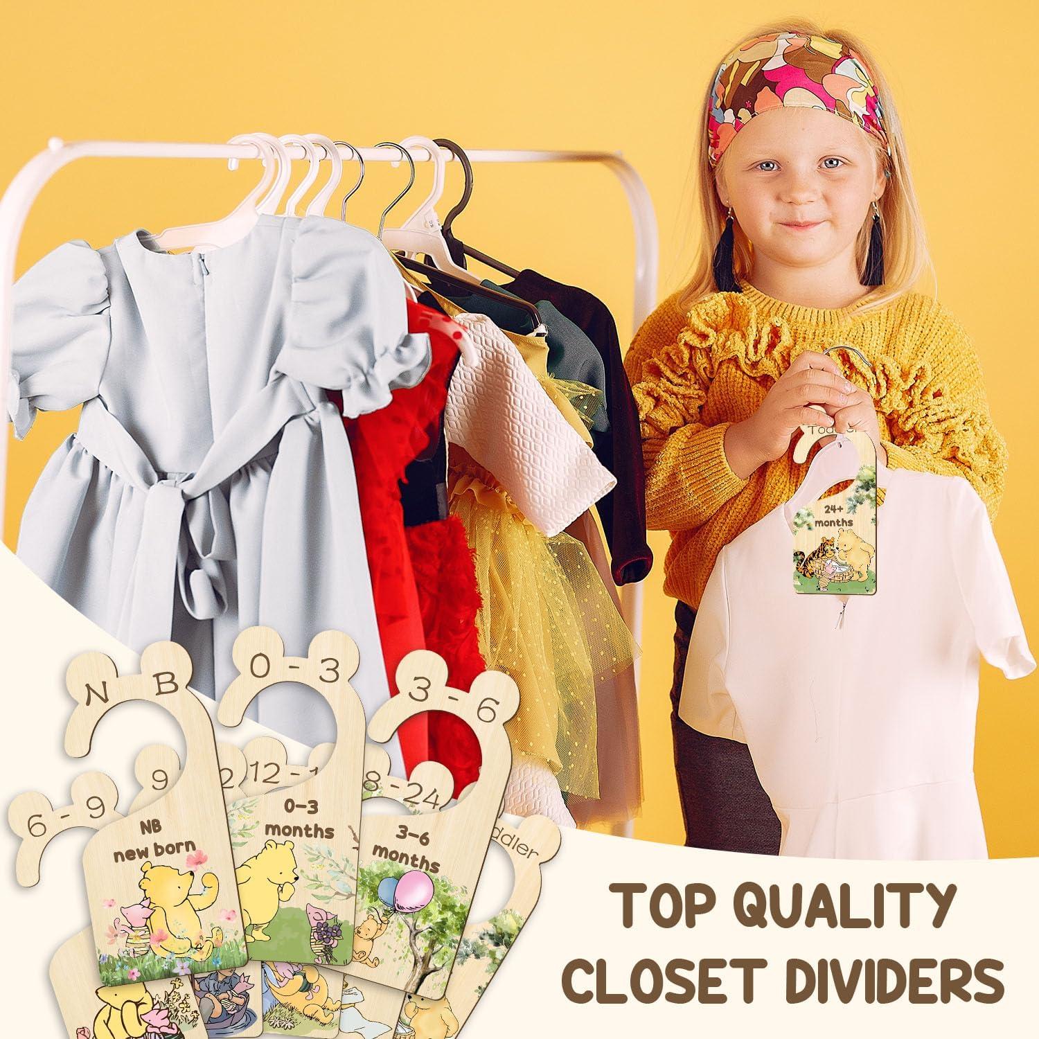 Divisores de Closet de Madera Winnie 8 Pcs para Bebés