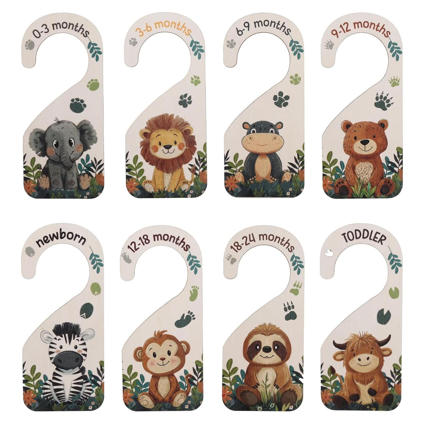 8 Divisores de Armario para Bebés de Madera - Organizador 0-24 Meses