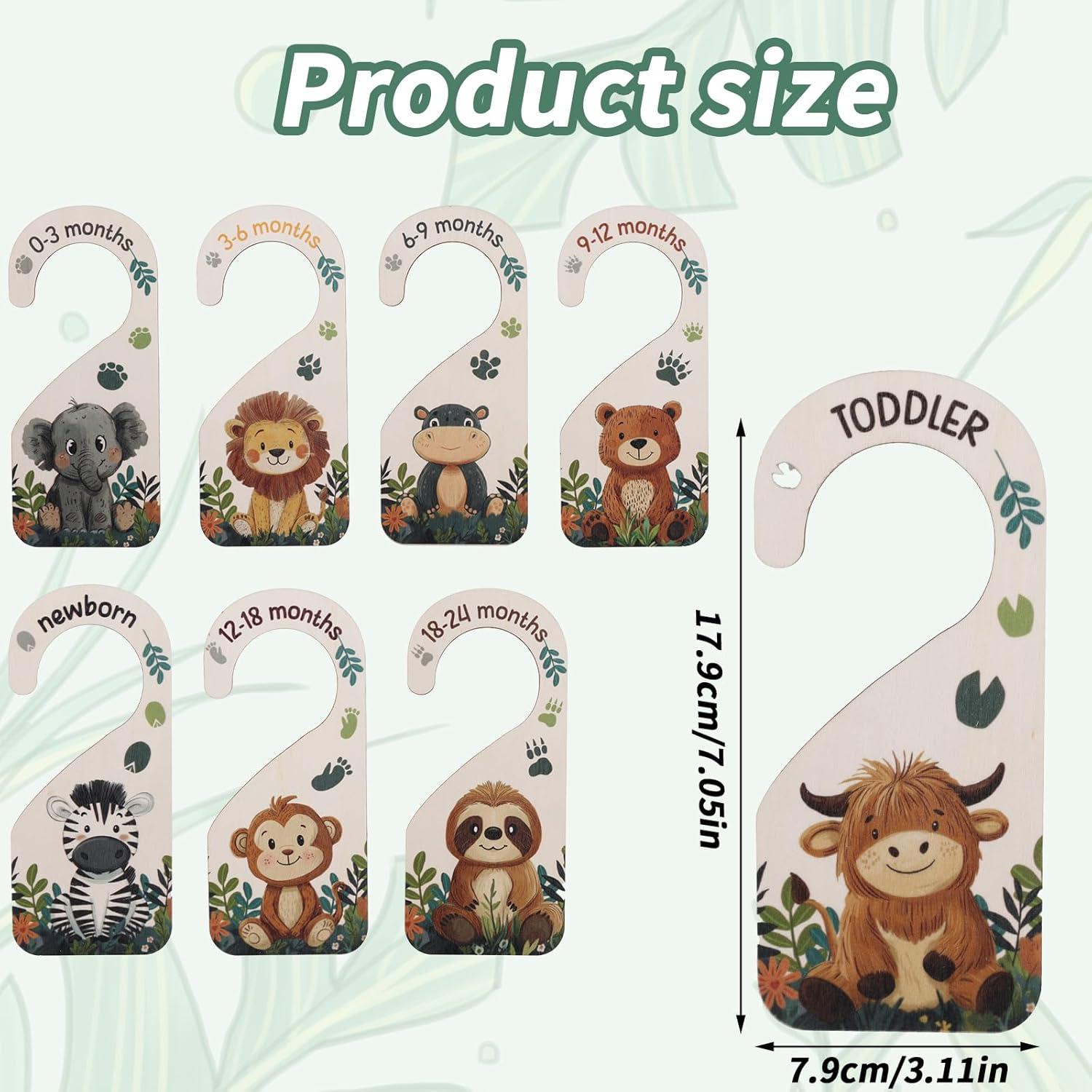 8 Divisores de Armario para Bebés de Madera - Organizador 0-24 Meses