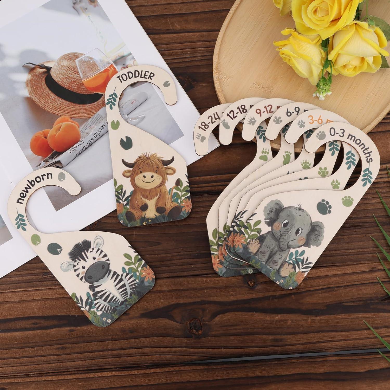 8 Divisores de Armario para Bebés de Madera - Organizador 0-24 Meses