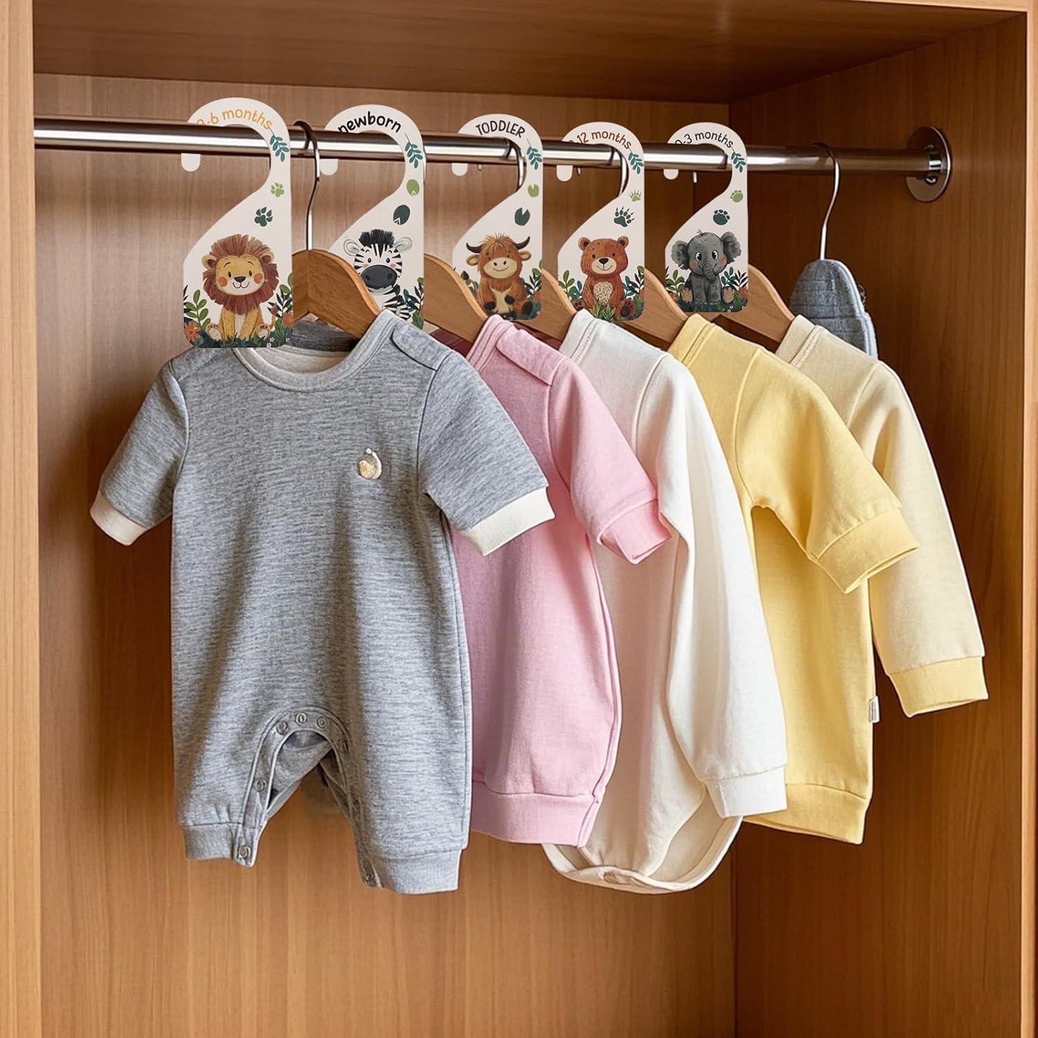 8 Divisores de Armario para Bebés de Madera - Organizador 0-24 Meses