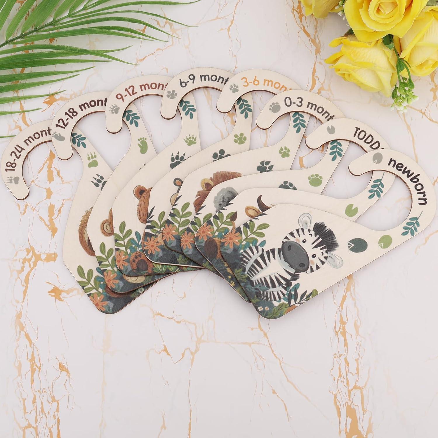 8 Divisores de Armario para Bebés de Madera - Organizador 0-24 Meses