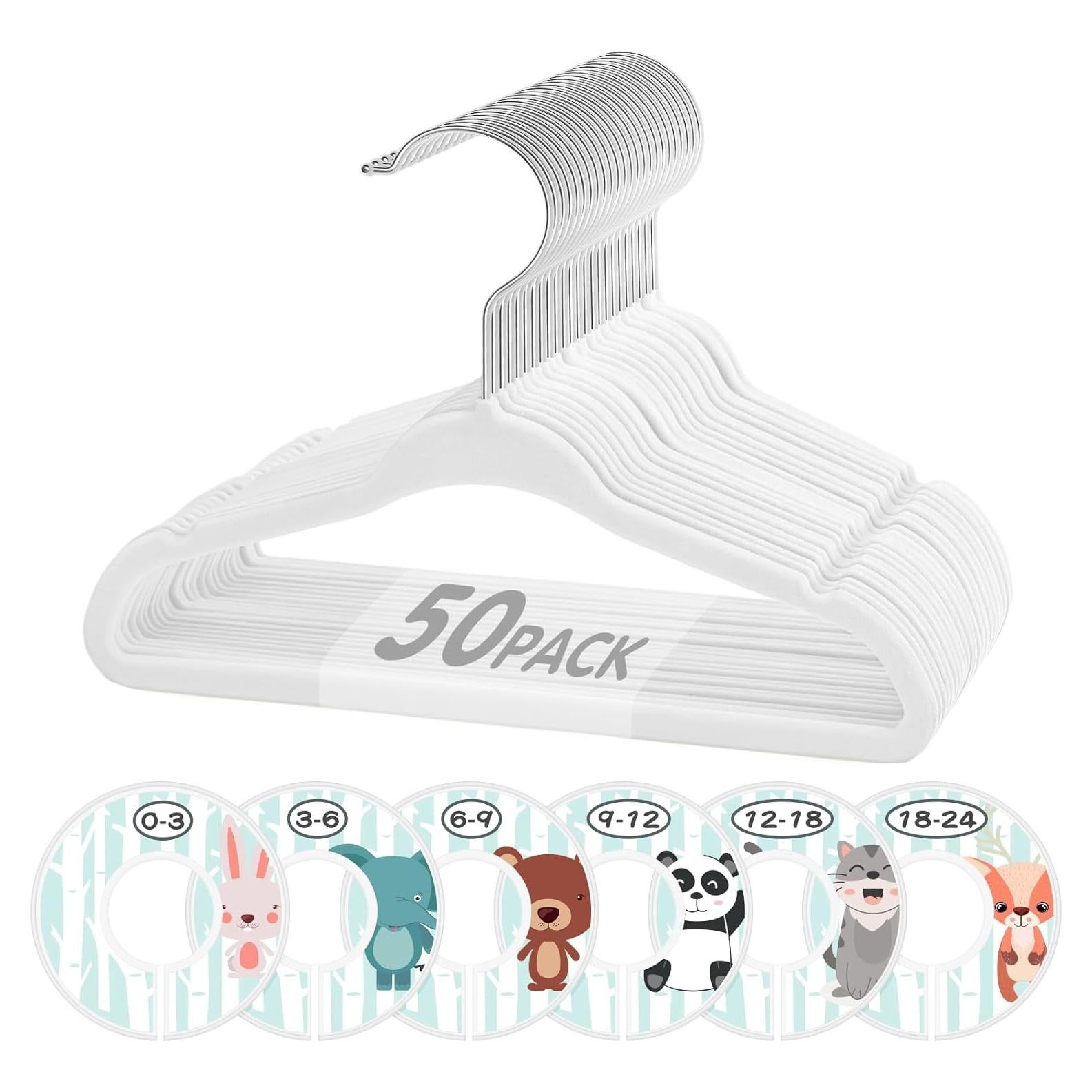 Perchas para Bebés VIS'V de Terciopelo 28 cm - 50 Piezas