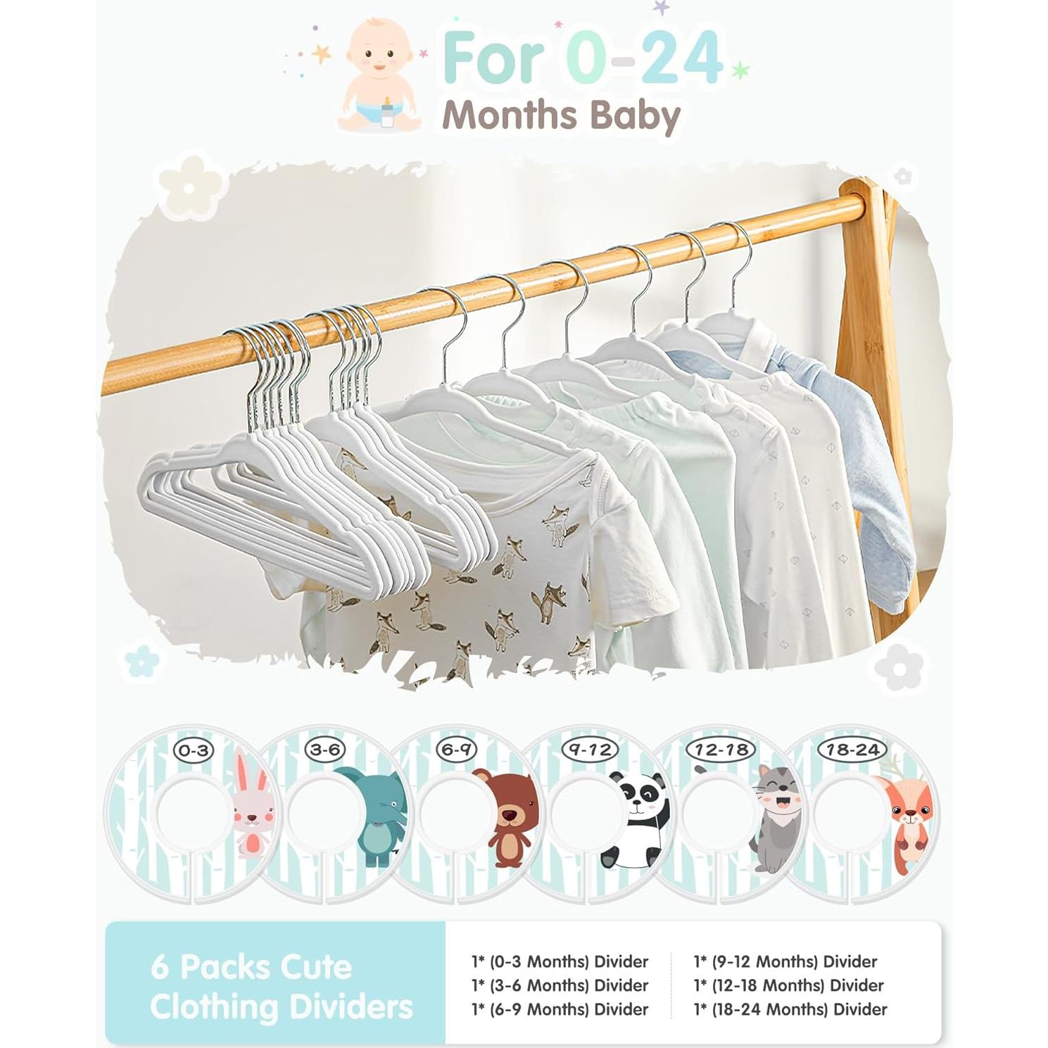 Perchas para Bebés VIS'V de Terciopelo 28 cm - 50 Piezas